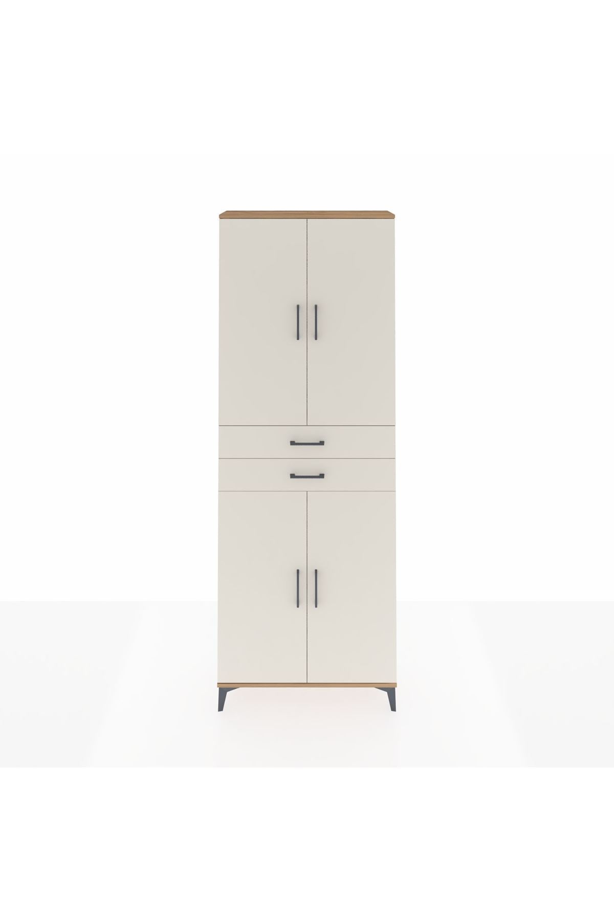Arges Dolap 4 Raflı 2 Çekmeceli 4 Kapaklı 88x30x243 - S33M287V7A
