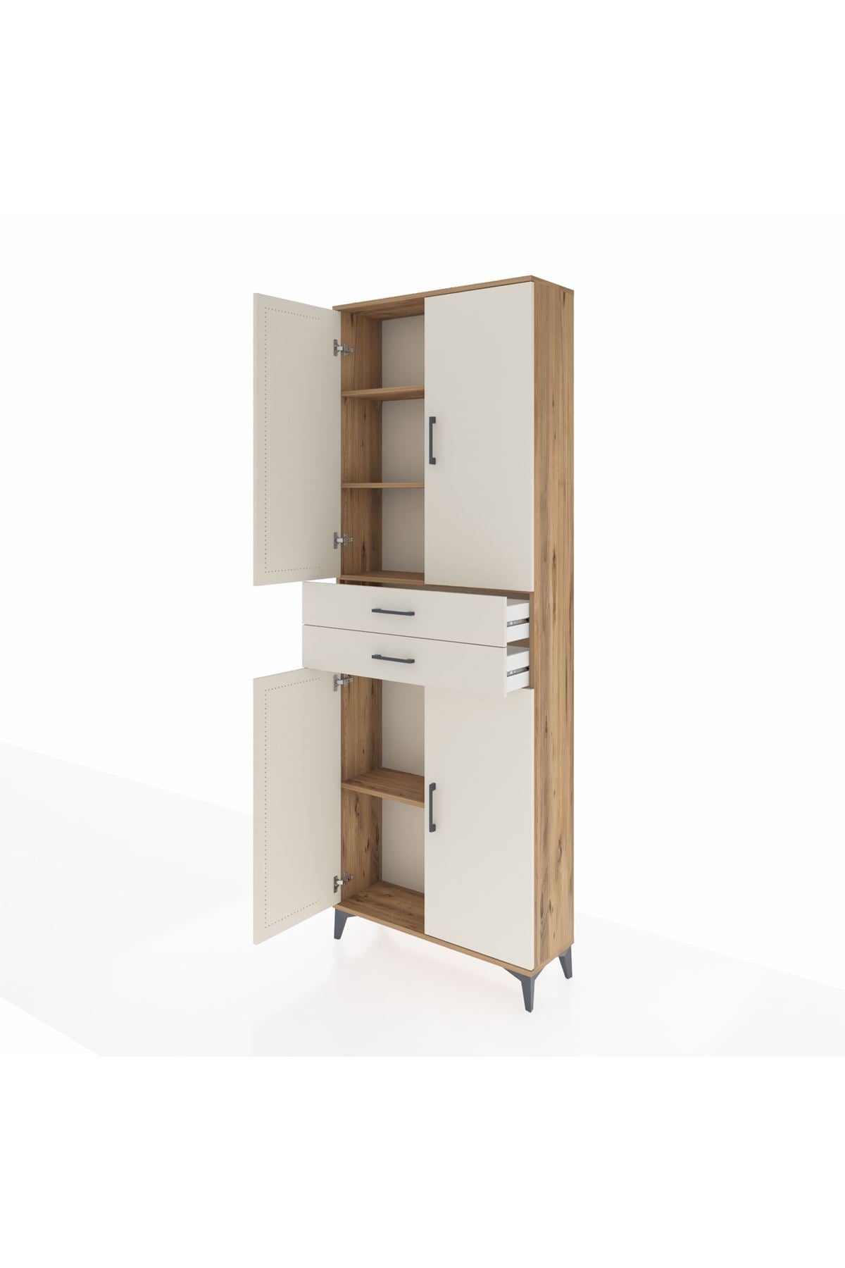 Arges Dolap 4 Raflı 2 Çekmeceli 4 Kapaklı 88x30x243 - S33M287V7A