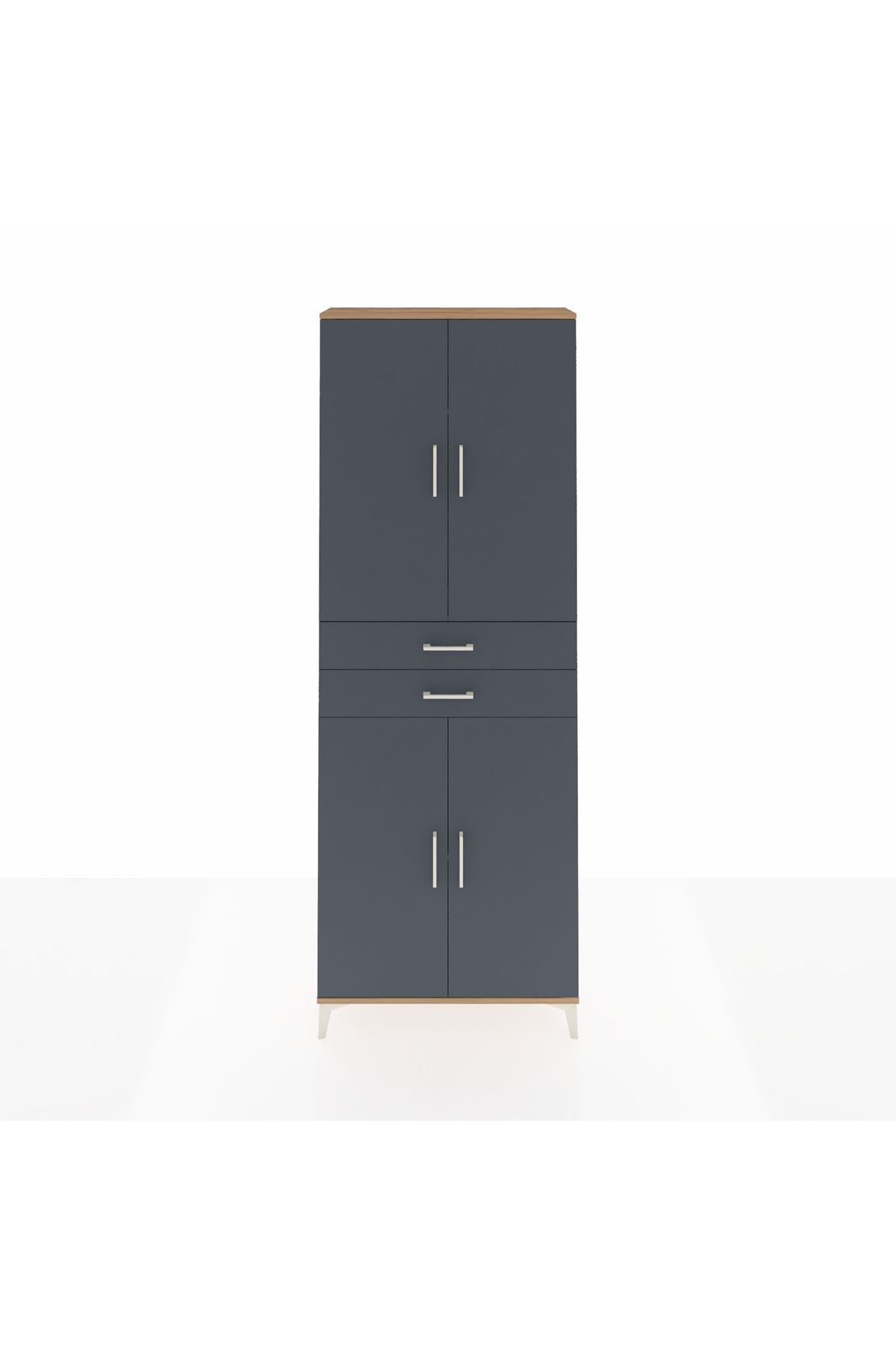 Arges Dolap 4 Raflı 2 Çekmeceli 4 Kapaklı 88x30x243 - S33M287V8A