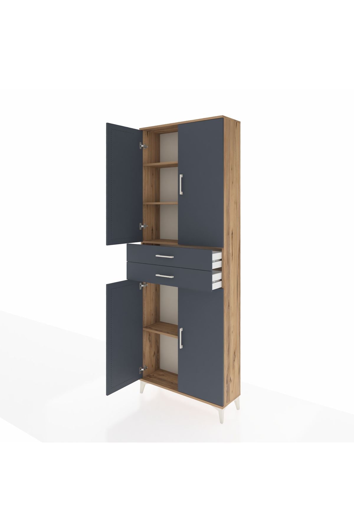 Arges Dolap 4 Raflı 2 Çekmeceli 4 Kapaklı 88x30x243 - S33M287V8A