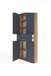 Arges Dolap 4 Raflı 2 Çekmeceli 4 Kapaklı 88x30x243 - S33M287V8A