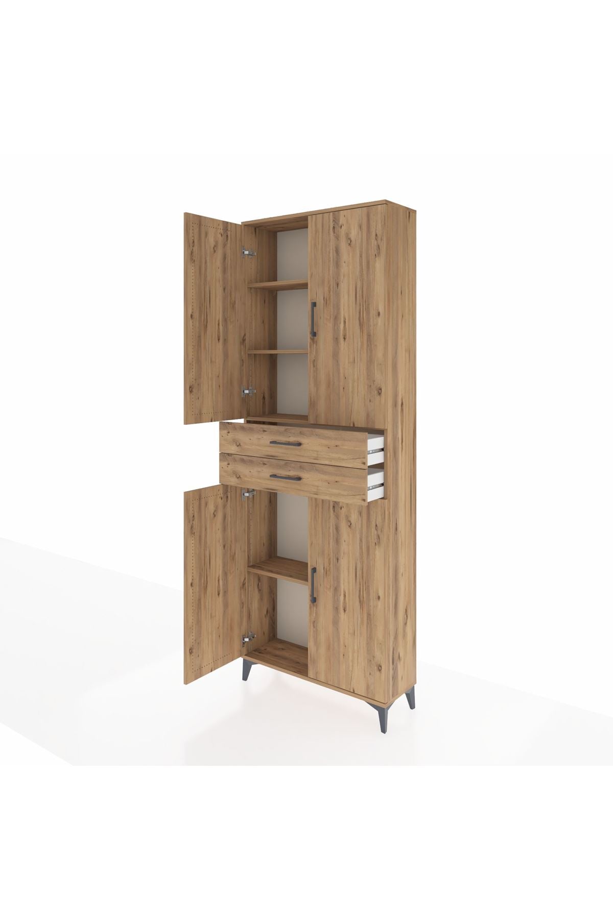Arges Dolap 4 Raflı 2 Çekmeceli 4 Kapaklı 88x30x243 - S33M287V9A