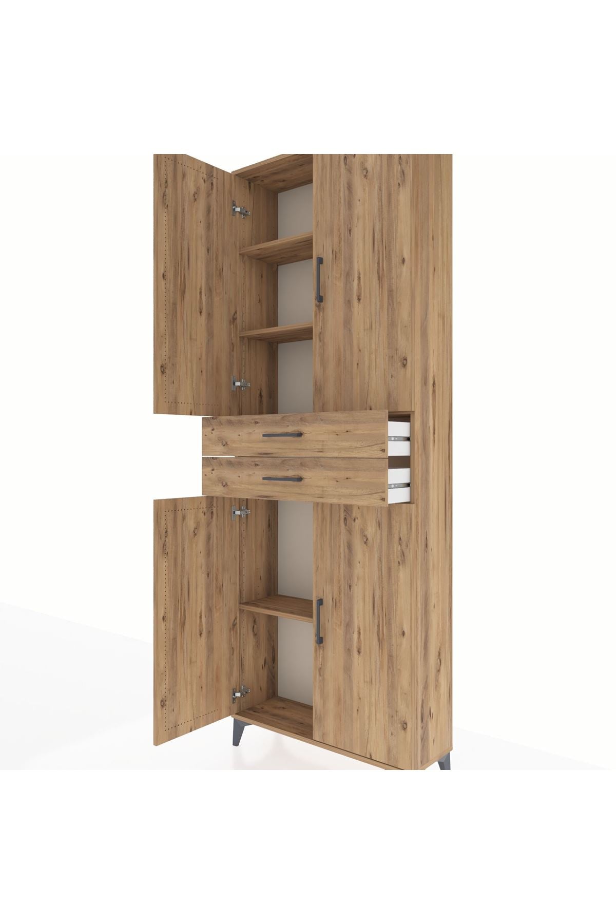 Arges Dolap 4 Raflı 2 Çekmeceli 4 Kapaklı 88x30x243 - S33M287V9A