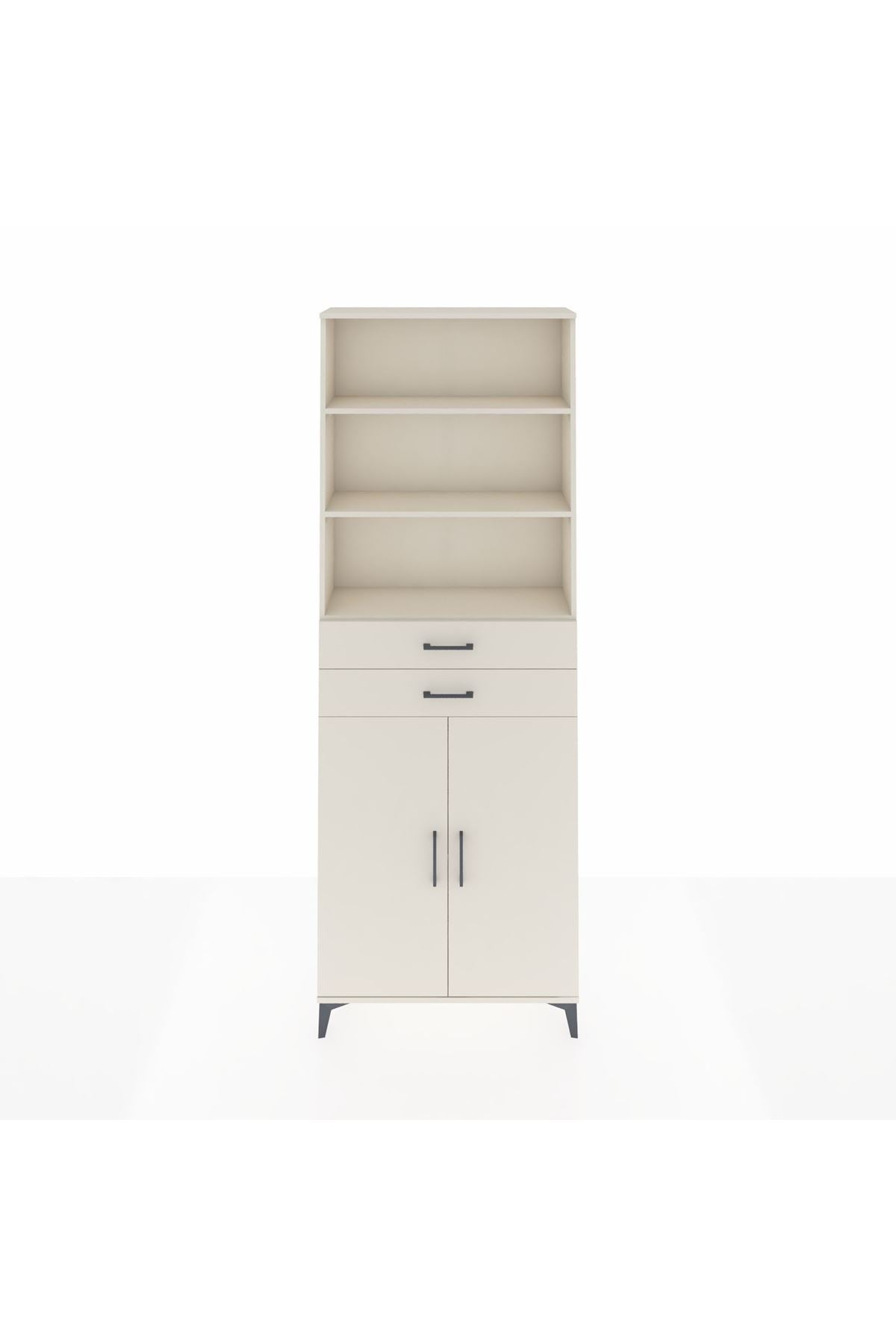Arges Dolap 4 Raflı 2 Çekmeceli 2 Kapaklı 88x30x243 - S33M288V1A