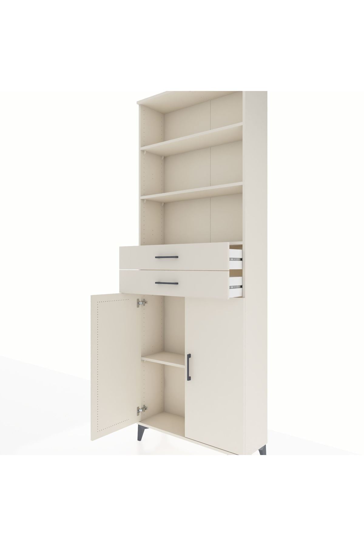 Arges Dolap 4 Raflı 2 Çekmeceli 2 Kapaklı 88x30x243 - S33M288V1A