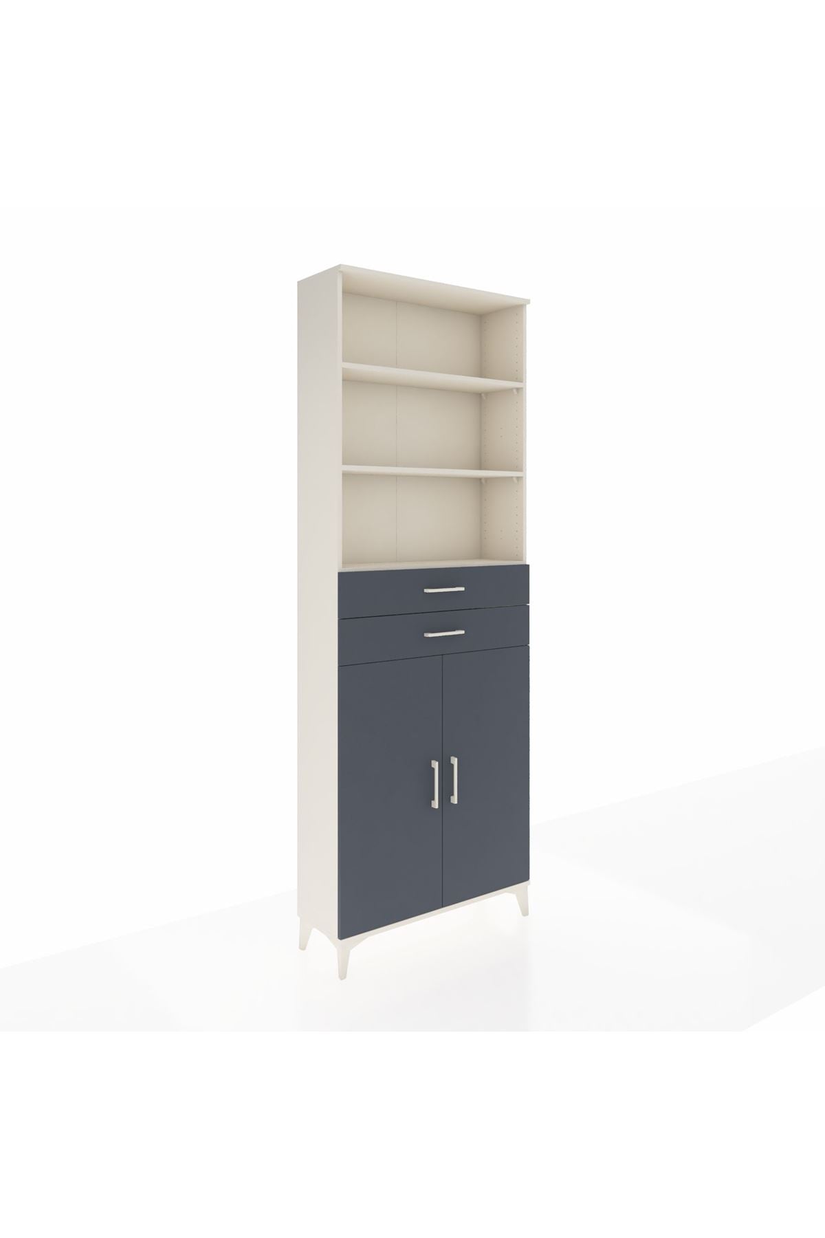 Arges Dolap 4 Raflı 2 Çekmeceli 2 Kapaklı 88x30x243 - S33M288V2A