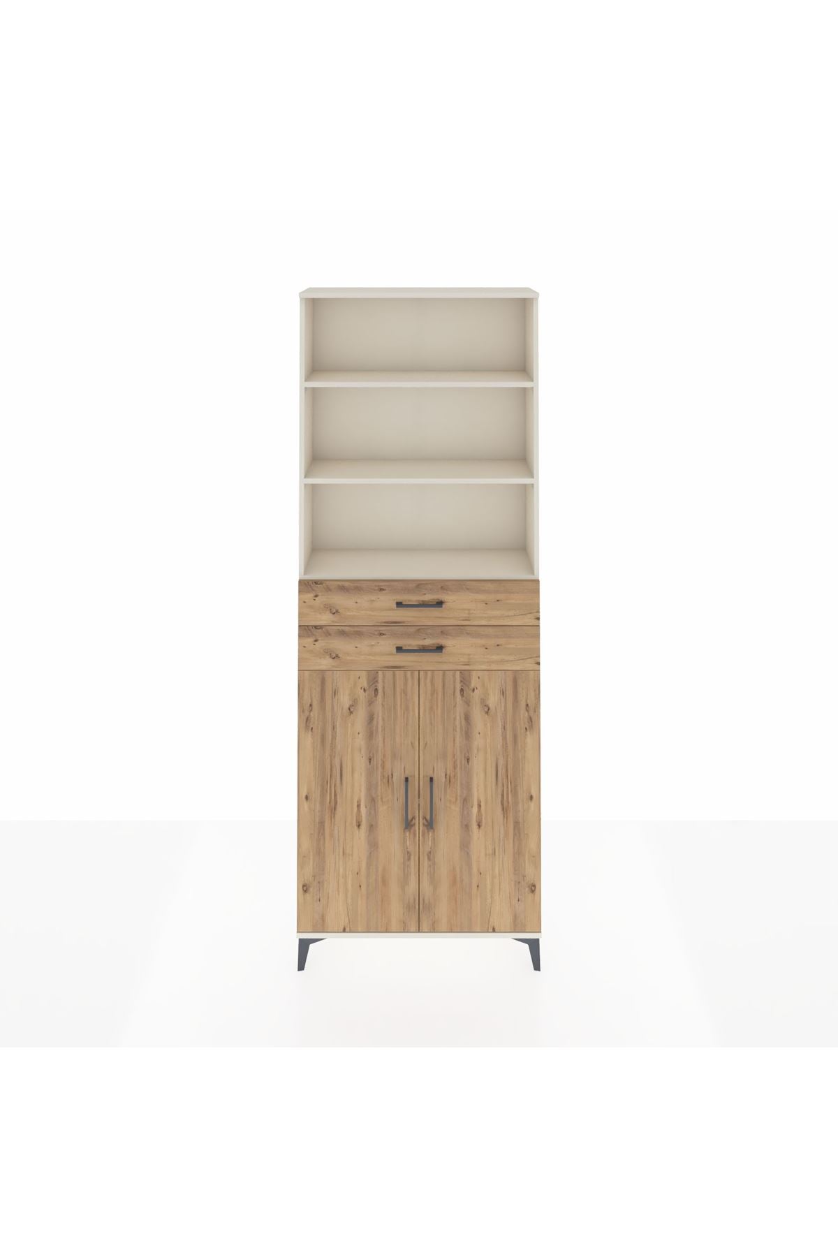 Arges Dolap 4 Raflı 2 Çekmeceli 2 Kapaklı 88x30x243 - S33M288V3A