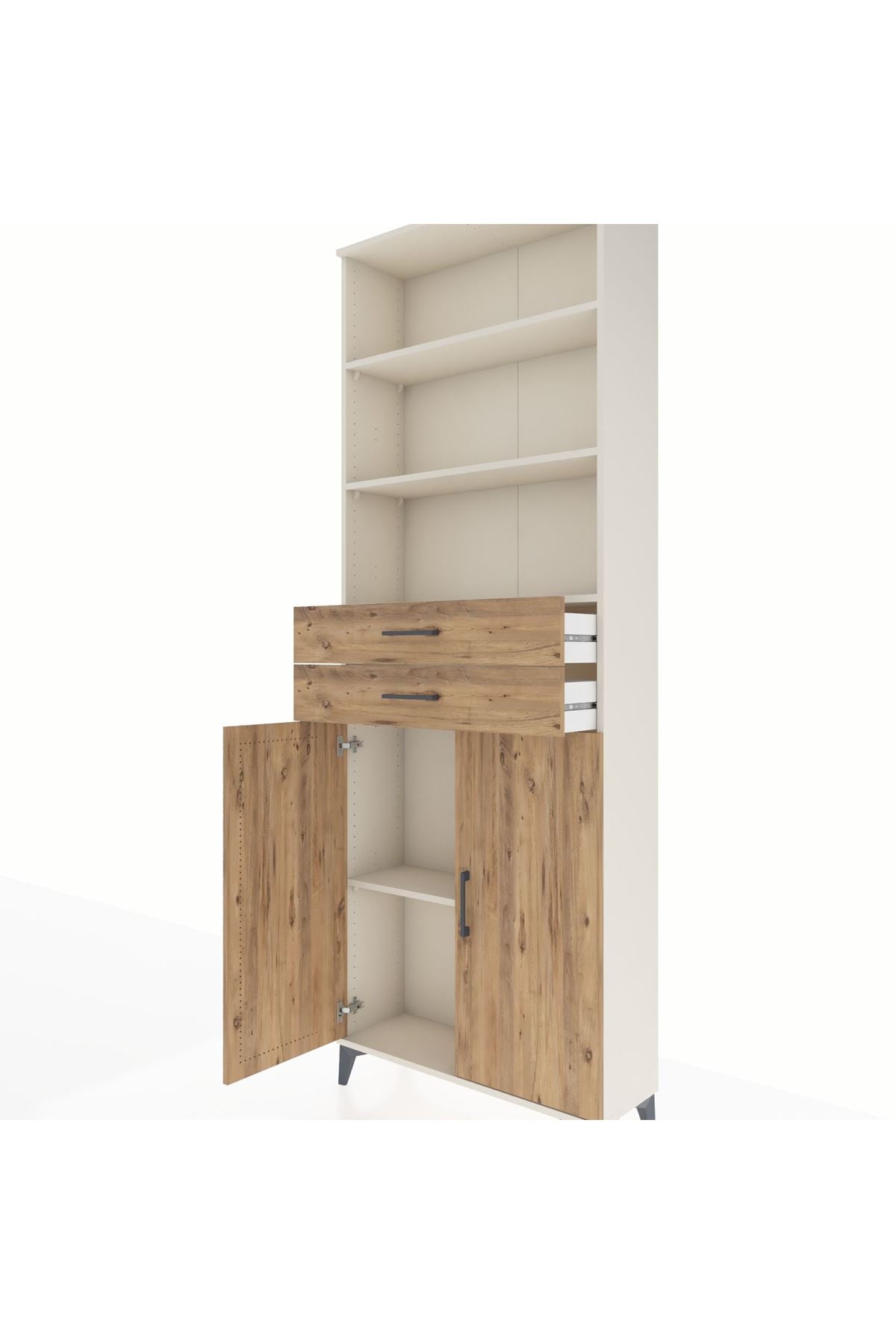 Arges Dolap 4 Raflı 2 Çekmeceli 2 Kapaklı 88x30x243 - S33M288V3A