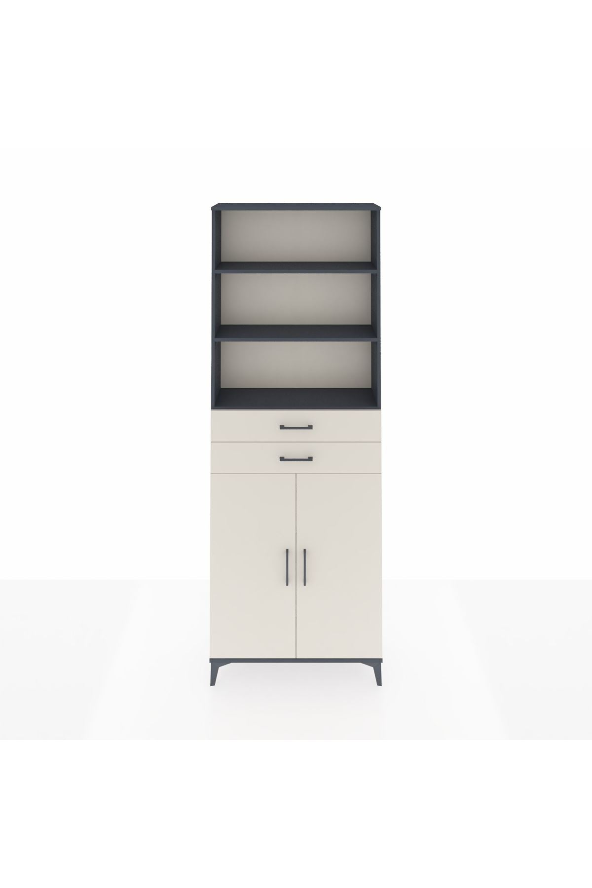 Arges Dolap 4 Raflı 2 Çekmeceli 2 Kapaklı 88x30x243 - S33M288V4A