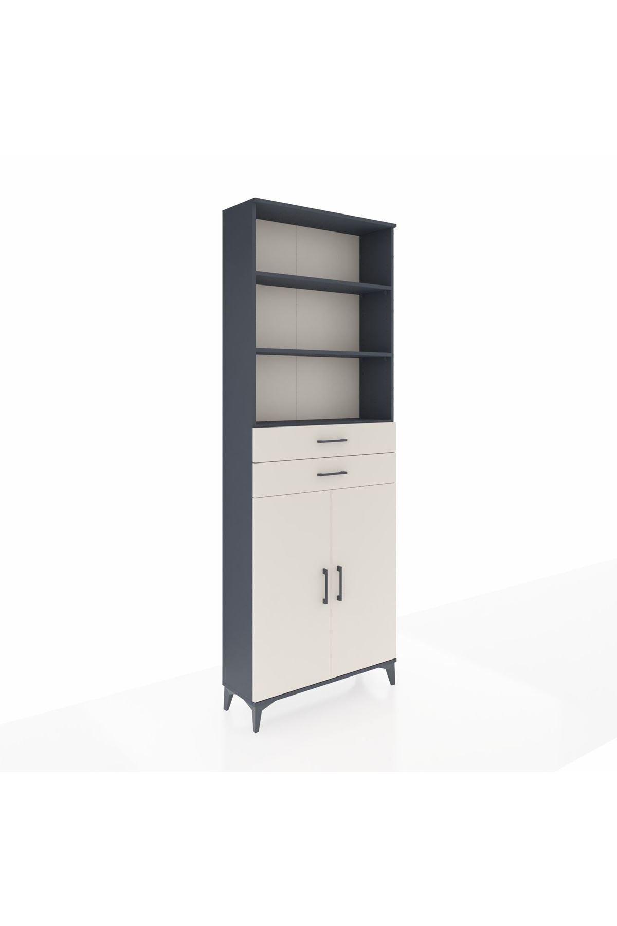 Arges Dolap 4 Raflı 2 Çekmeceli 2 Kapaklı 88x30x243 - S33M288V4A
