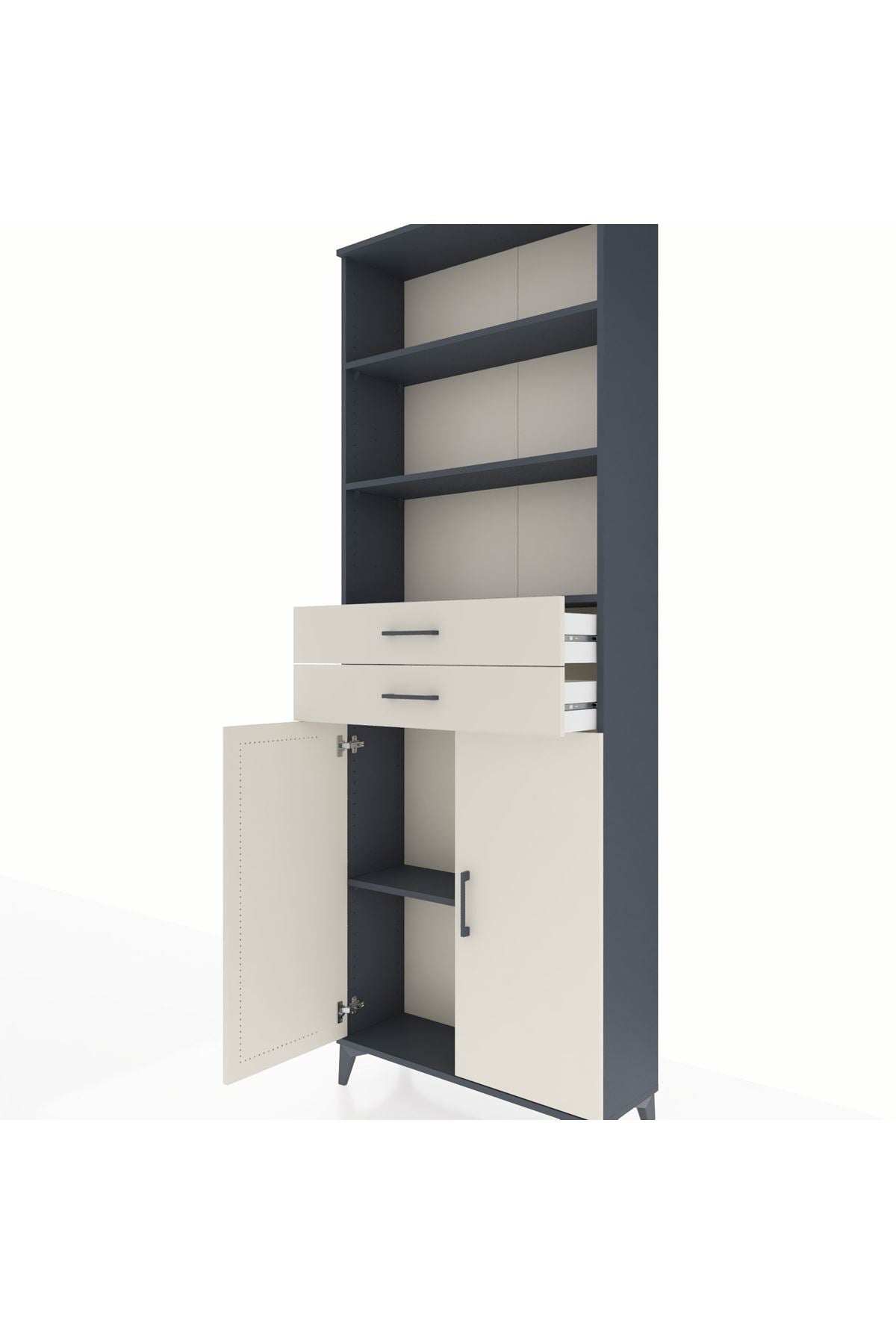 Arges Dolap 4 Raflı 2 Çekmeceli 2 Kapaklı 88x30x243 - S33M288V4A
