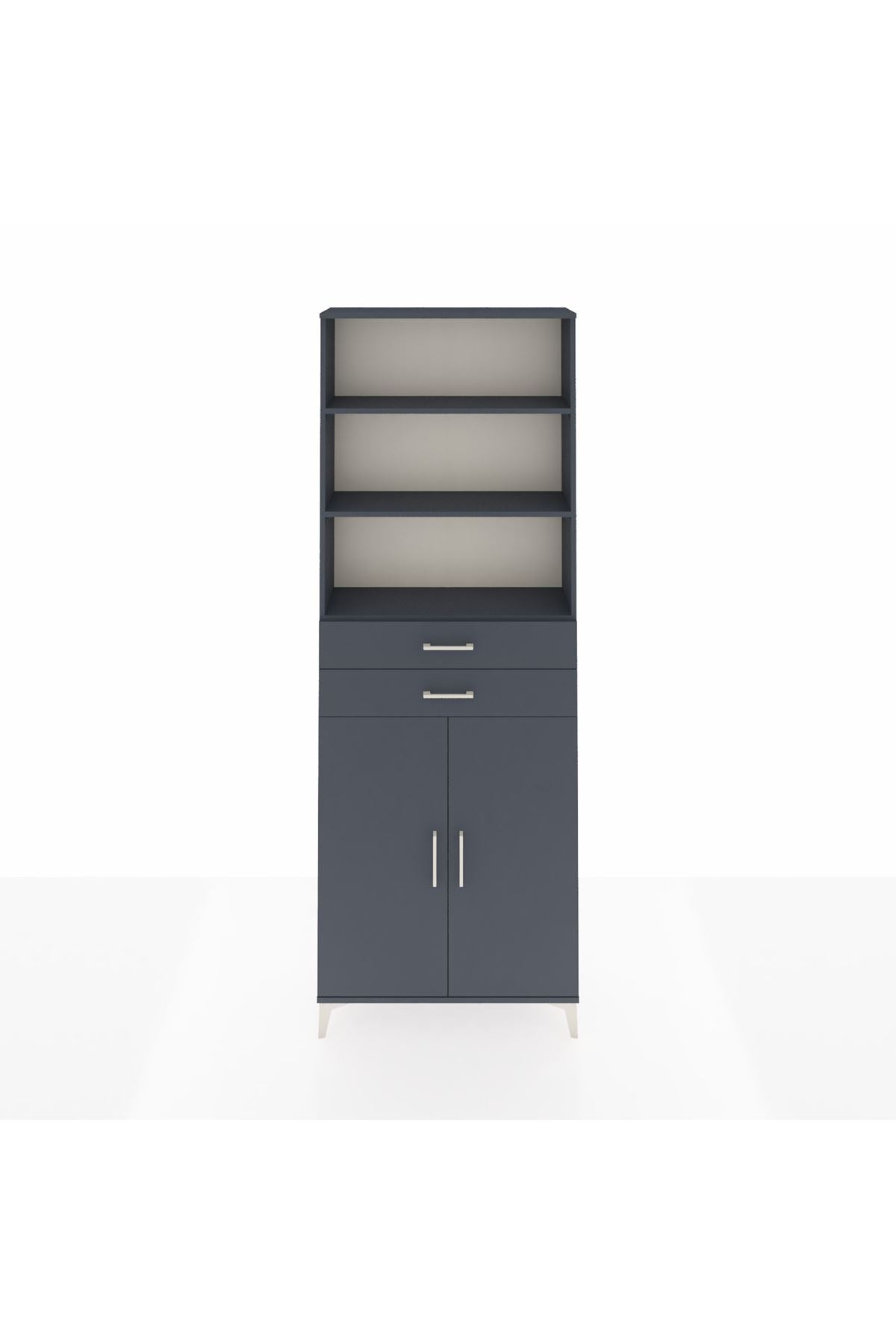 Arges Dolap 4 Raflı 2 Çekmeceli 2 Kapaklı 88x30x243 - S33M288V5A