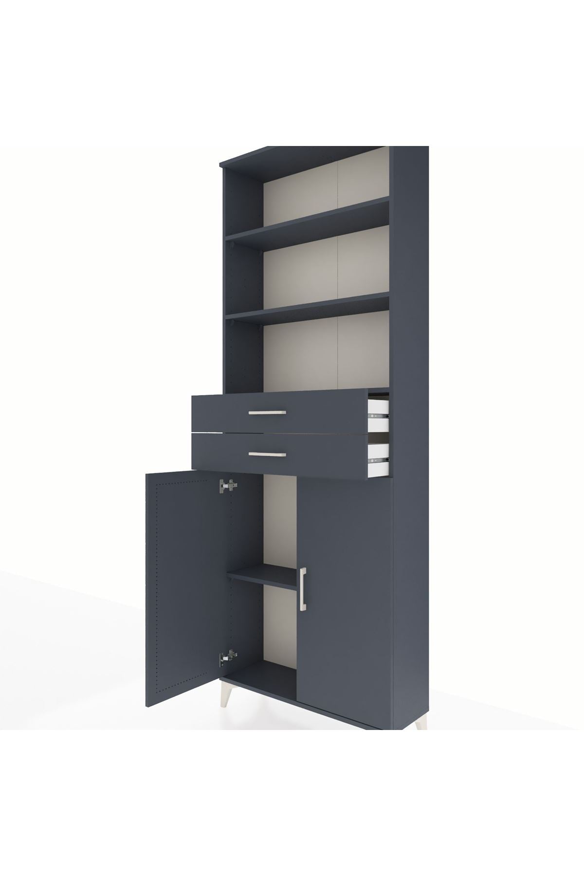 Arges Dolap 4 Raflı 2 Çekmeceli 2 Kapaklı 88x30x243 - S33M288V5A
