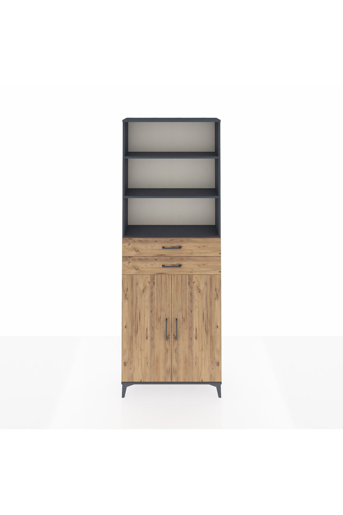 Arges Dolap 4 Raflı 2 Çekmeceli 2 Kapaklı 88x30x243 - S33M288V6A