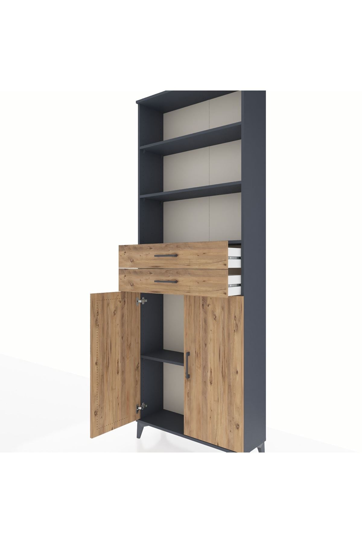 Arges Dolap 4 Raflı 2 Çekmeceli 2 Kapaklı 88x30x243 - S33M288V6A