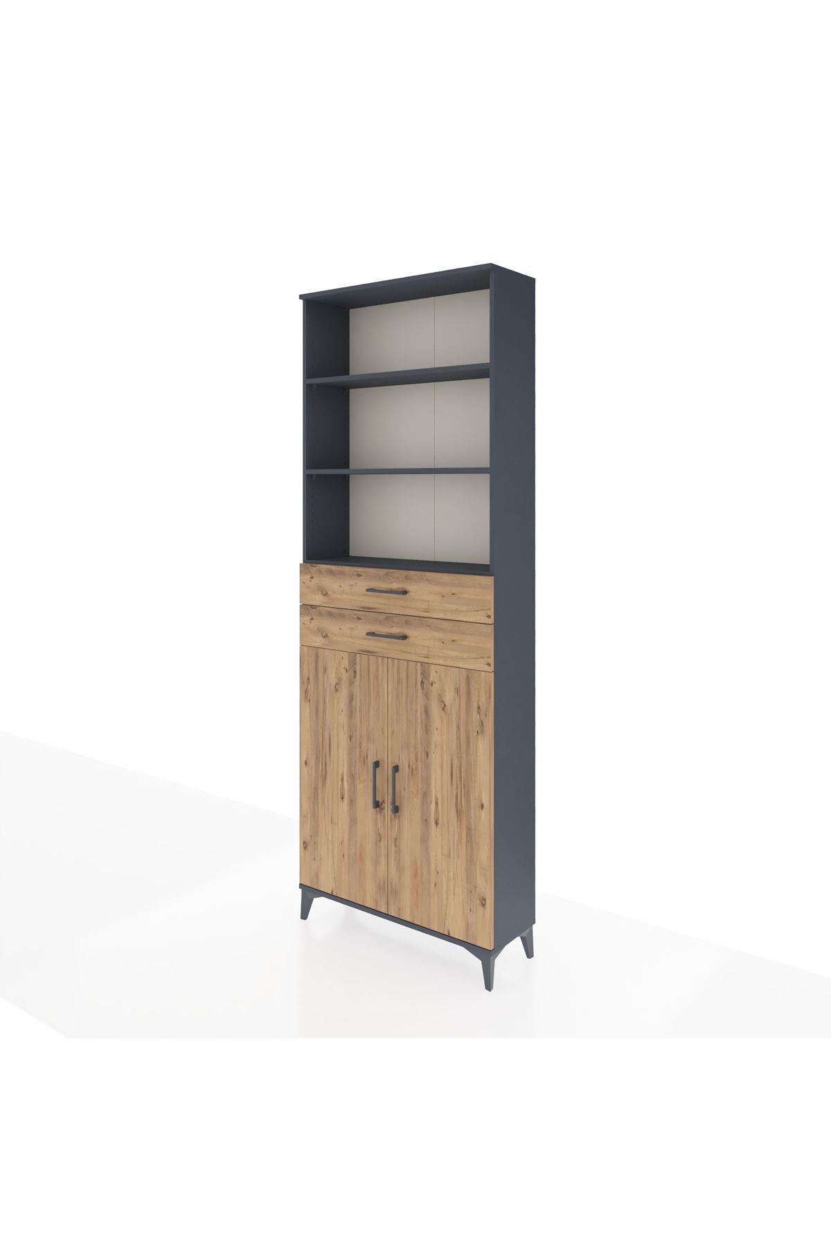 Arges Dolap 4 Raflı 2 Çekmeceli 2 Kapaklı 88x30x243 - S33M288V6A