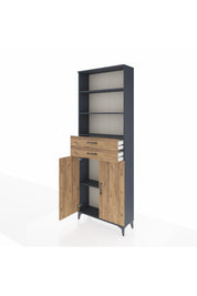Arges Dolap 4 Raflı 2 Çekmeceli 2 Kapaklı 88x30x243 - S33M288V6A