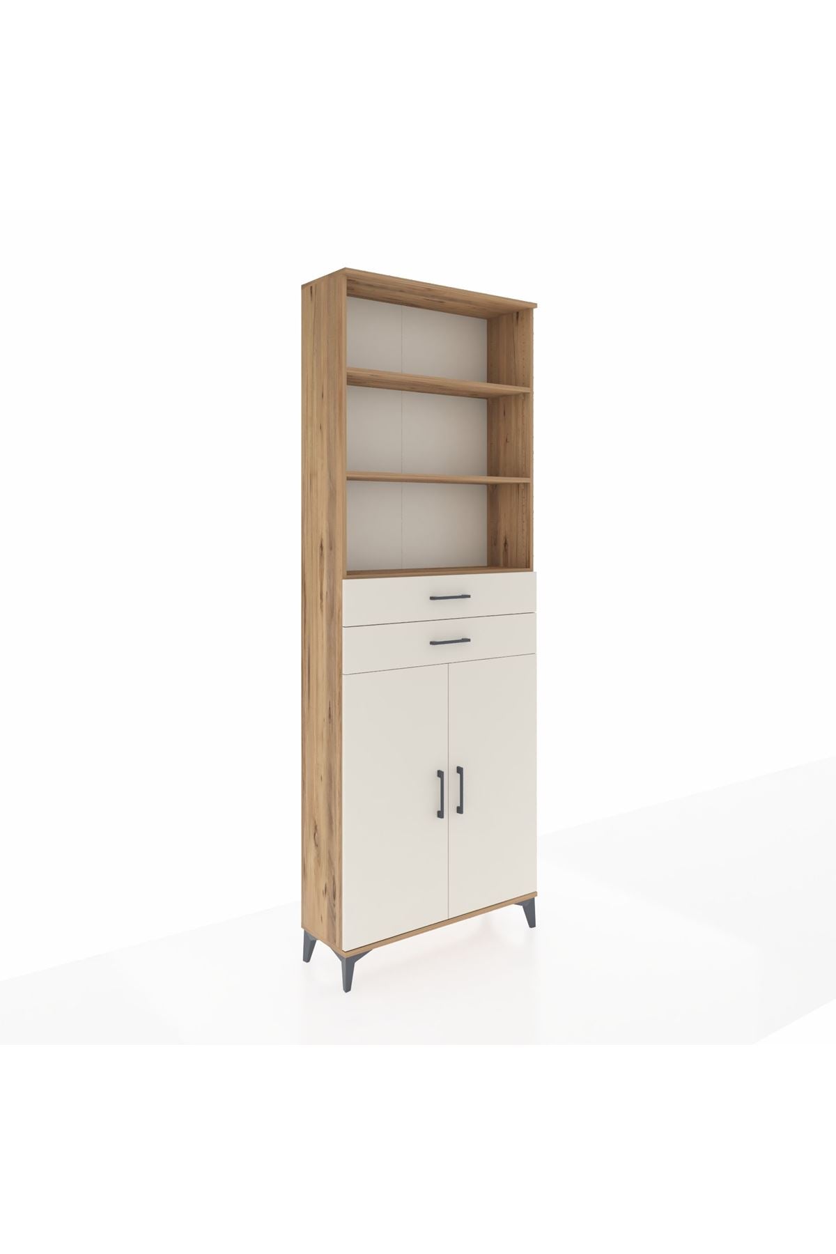 Arges Dolap 4 Raflı 2 Çekmeceli 2 Kapaklı 88x30x243 - S33M288V7A