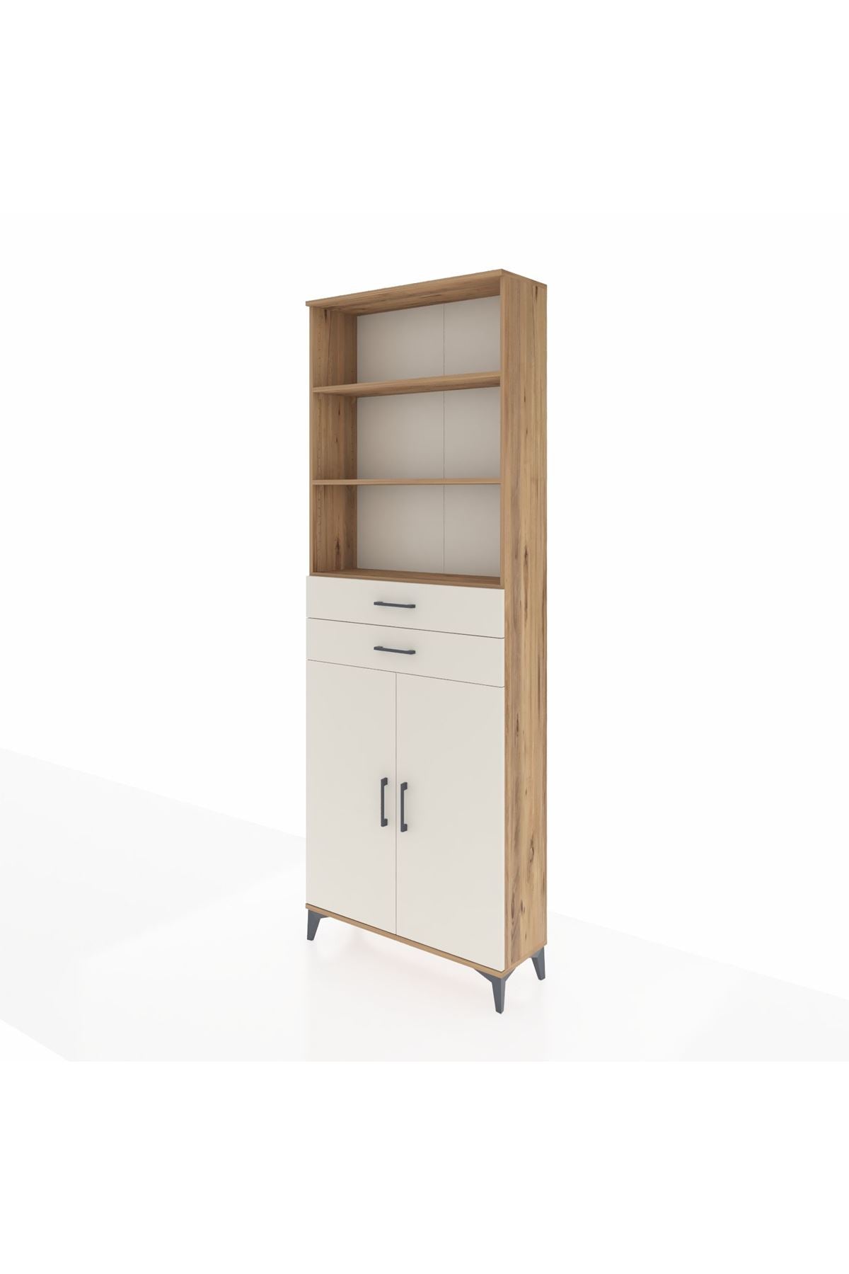 Arges Dolap 4 Raflı 2 Çekmeceli 2 Kapaklı 88x30x243 - S33M288V7A