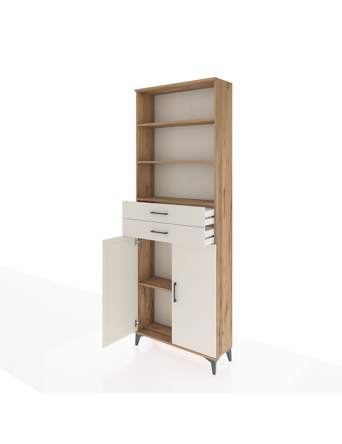 Arges Dolap 4 Raflı 2 Çekmeceli 2 Kapaklı 88x30x243 - S33M288V7A