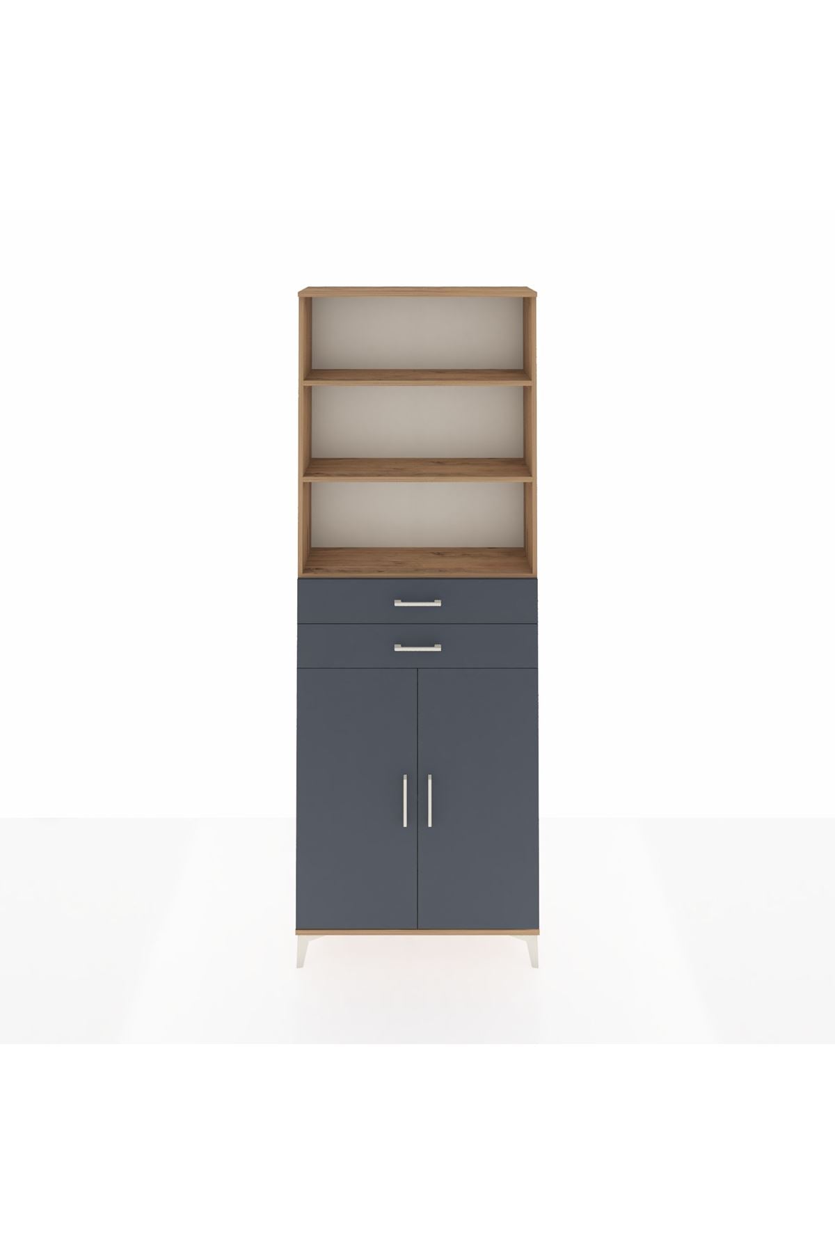 Arges Dolap 4 Raflı 2 Çekmeceli 2 Kapaklı 88x30x243 - S33M288V8A