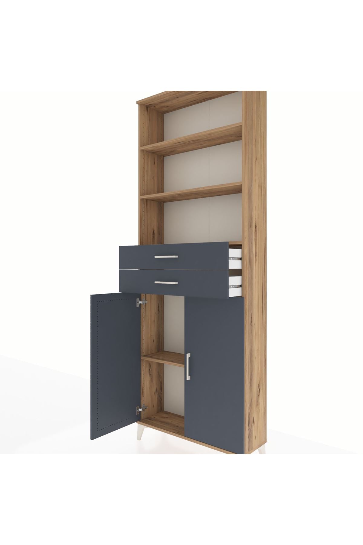 Arges Dolap 4 Raflı 2 Çekmeceli 2 Kapaklı 88x30x243 - S33M288V8A