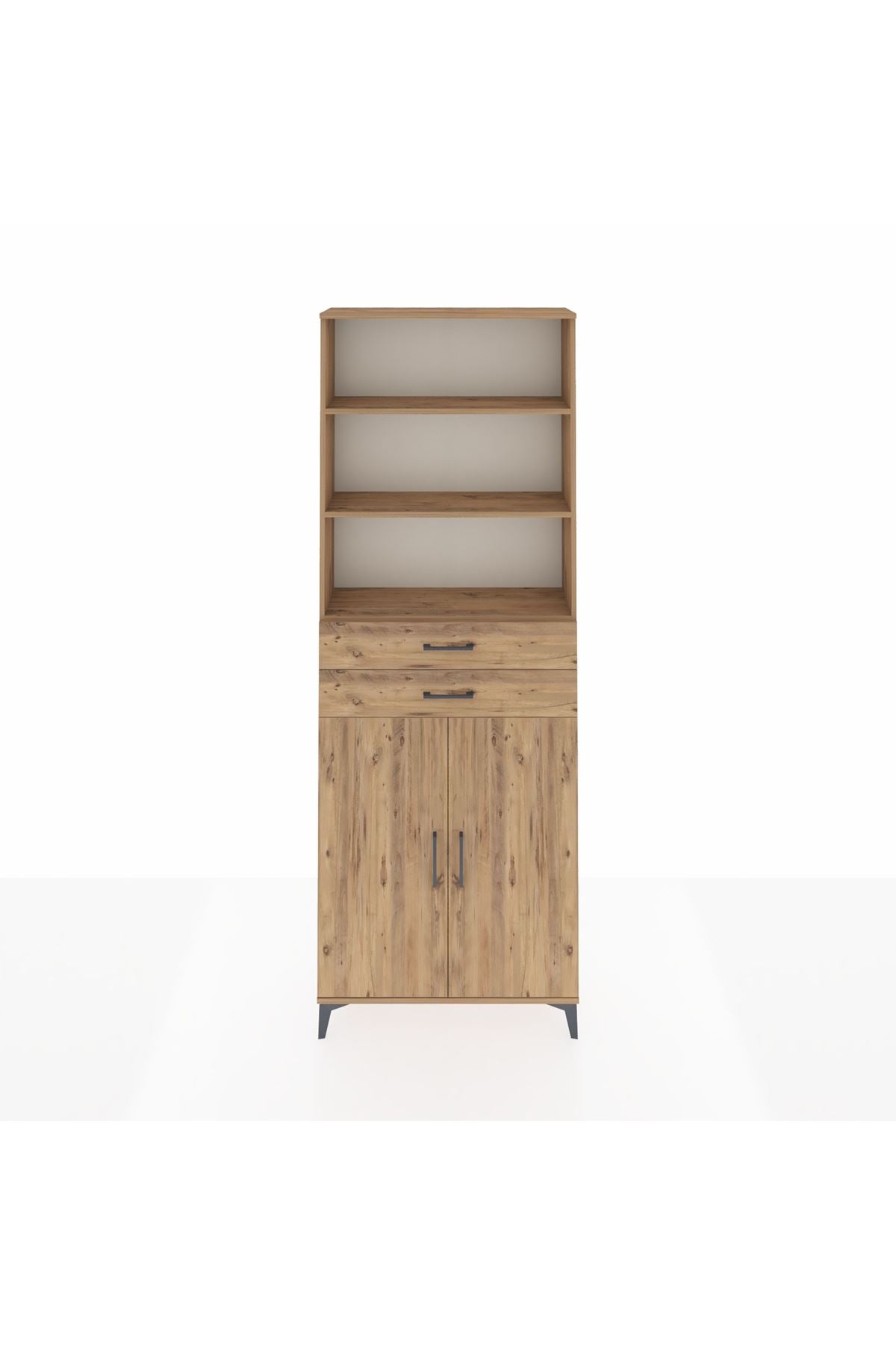 Arges Dolap 4 Raflı 2 Çekmeceli 2 Kapaklı 88x30x243 - S33M288V9A