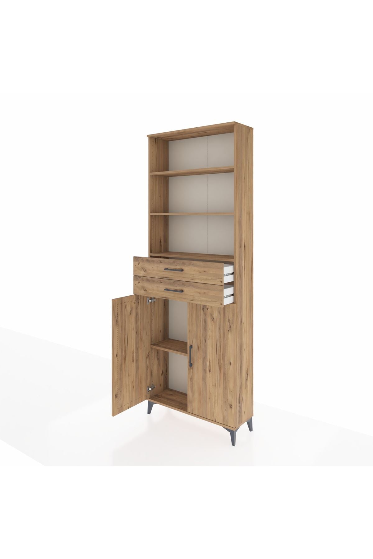 Arges Dolap 4 Raflı 2 Çekmeceli 2 Kapaklı 88x30x243 - S33M288V9A