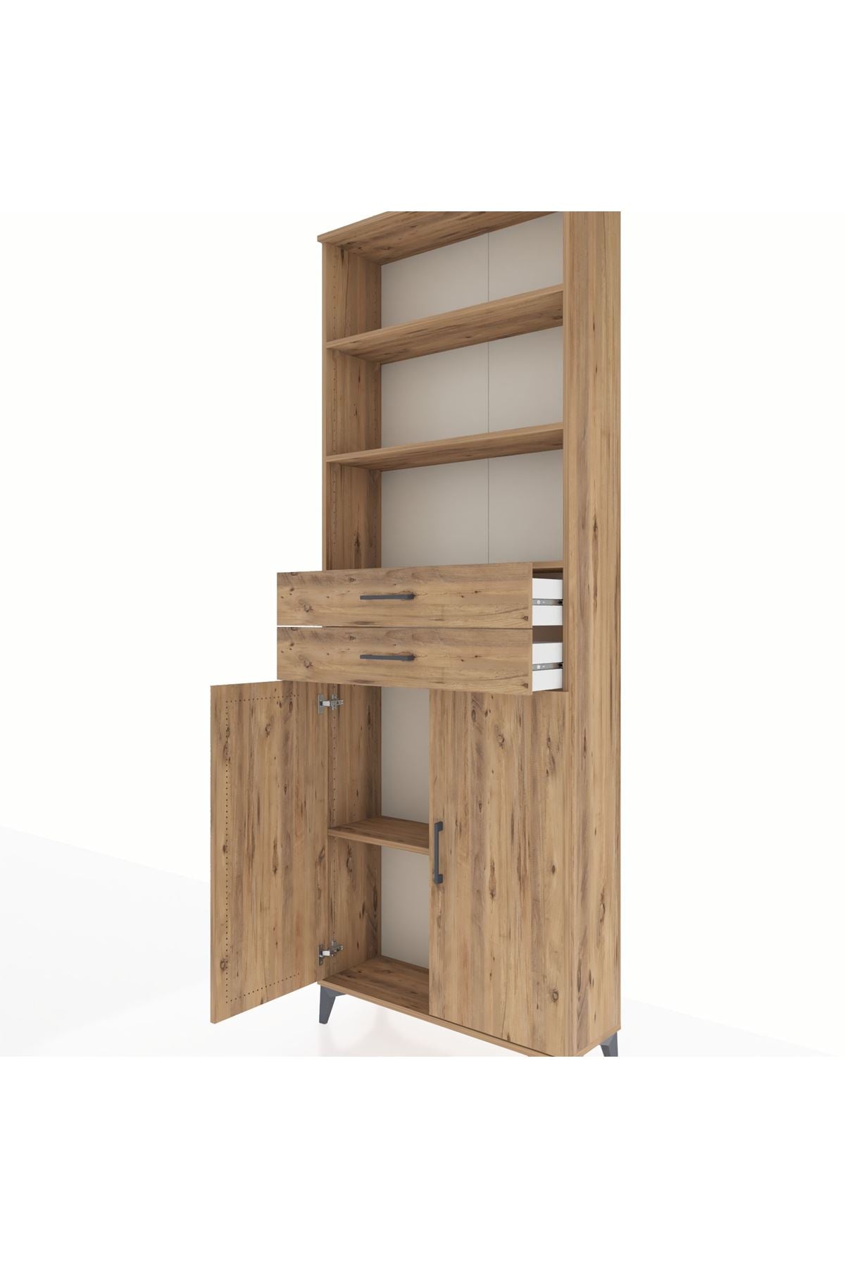 Arges Dolap 4 Raflı 2 Çekmeceli 2 Kapaklı 88x30x243 - S33M288V9A
