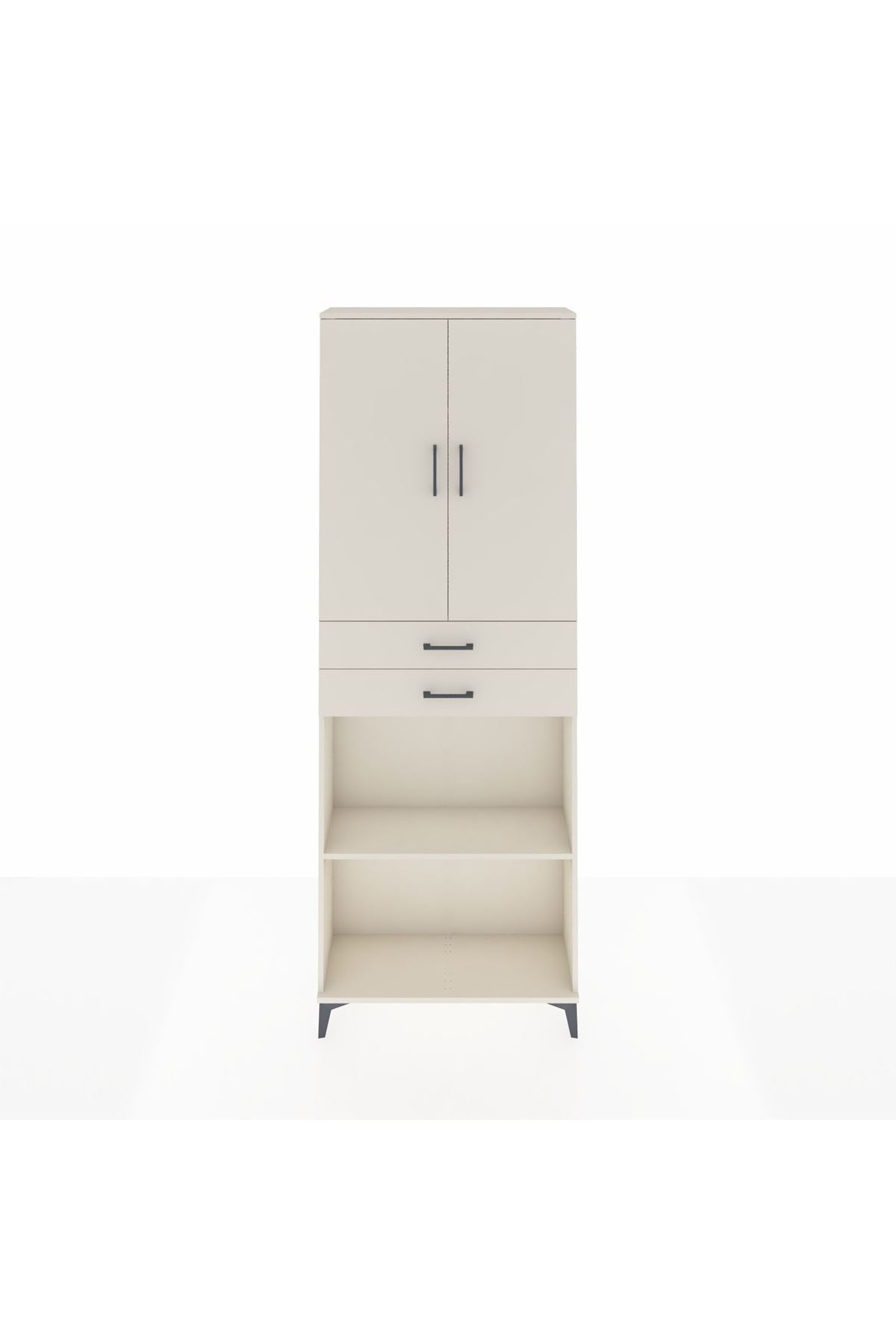 Arges Dolap 4 Raflı 2 Çekmeceli 2 Kapaklı 88x30x243 - S33M289V1A