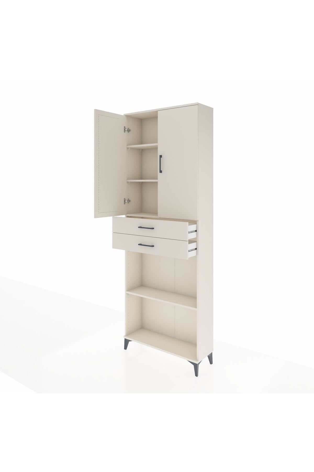 Arges Dolap 4 Raflı 2 Çekmeceli 2 Kapaklı 88x30x243 - S33M289V1A