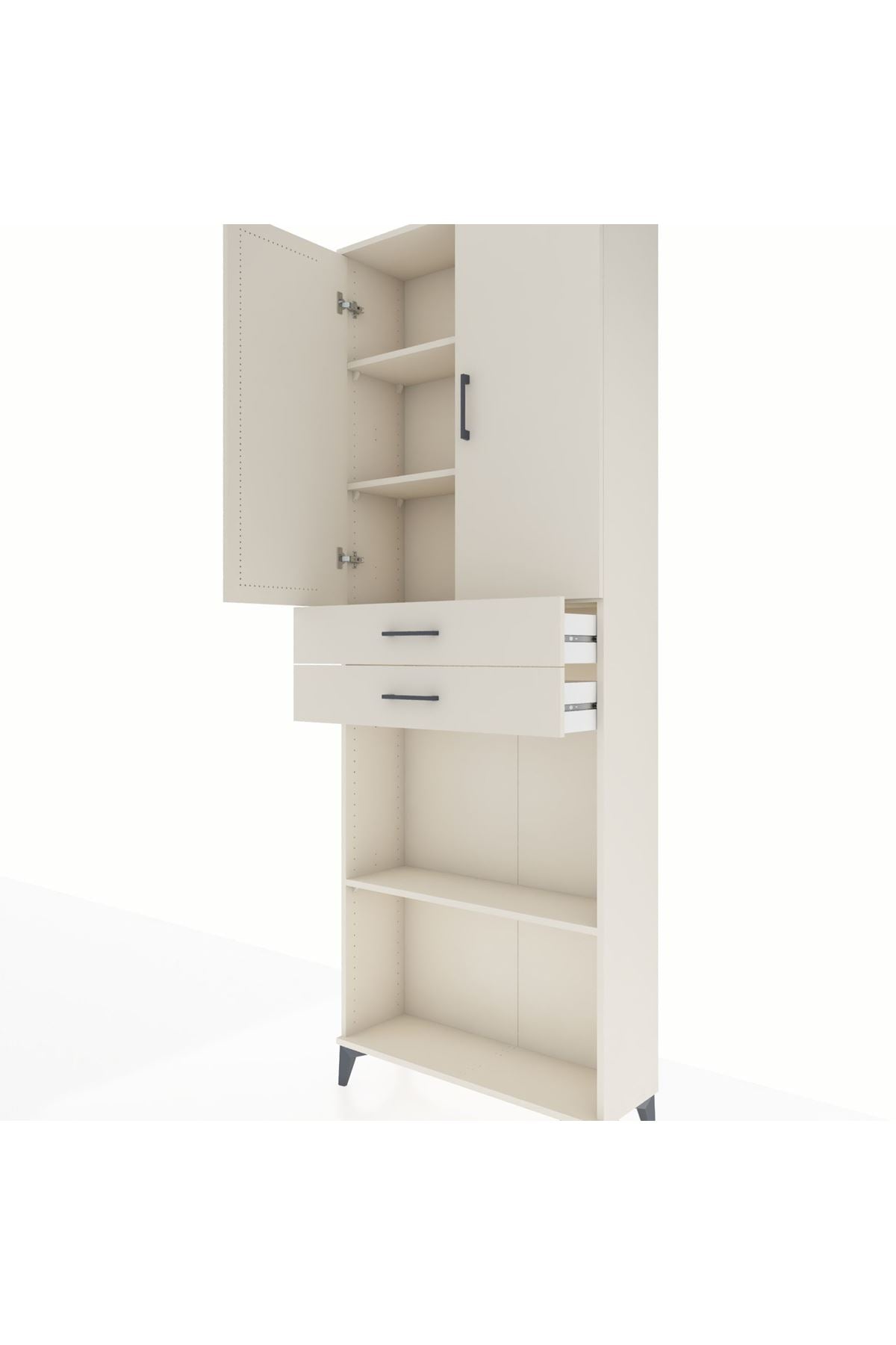 Arges Dolap 4 Raflı 2 Çekmeceli 2 Kapaklı 88x30x243 - S33M289V1A