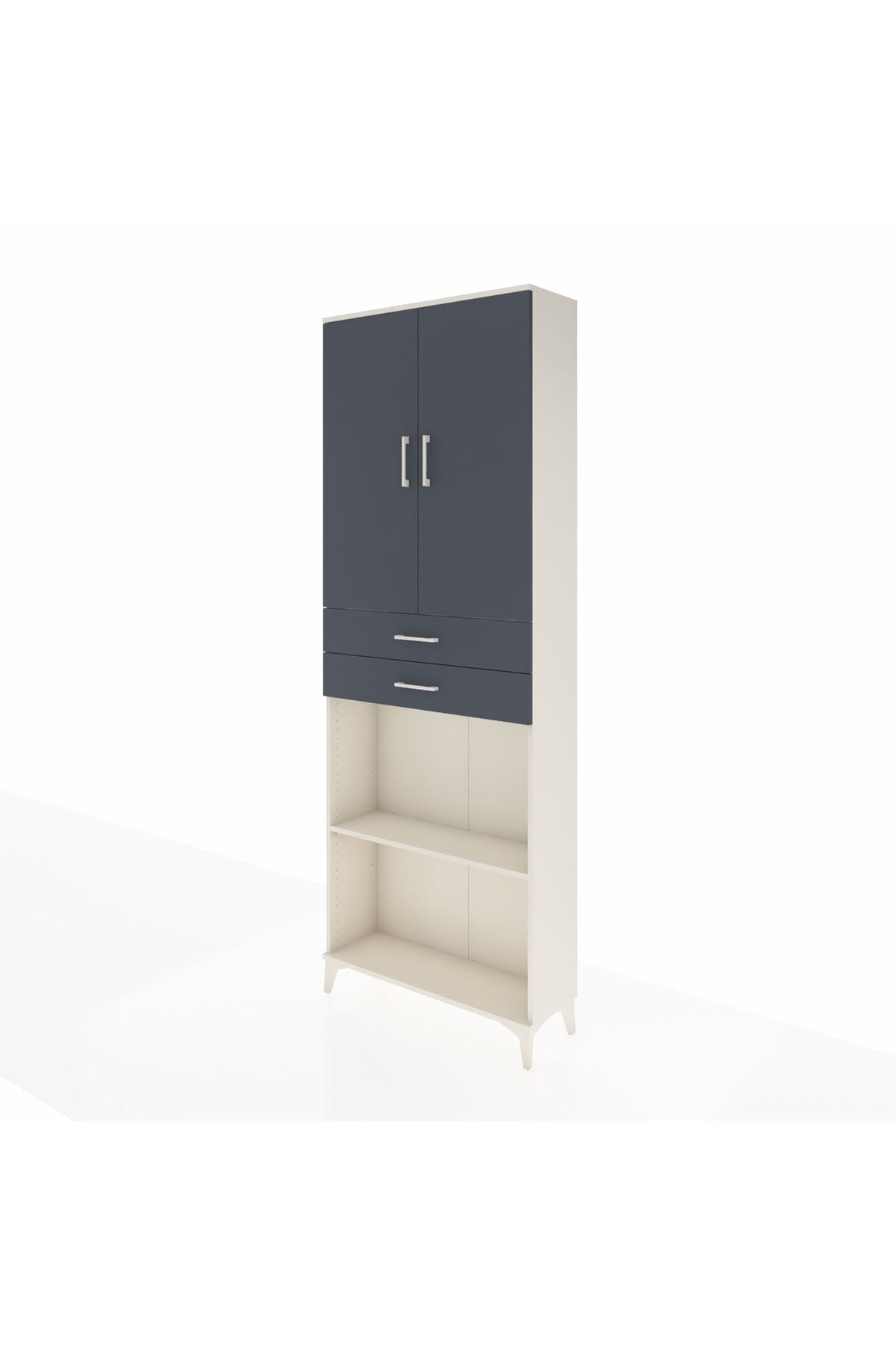 Arges Dolap 4 Raflı 2 Çekmeceli 2 Kapaklı 88x30x243 - S33M289V2A