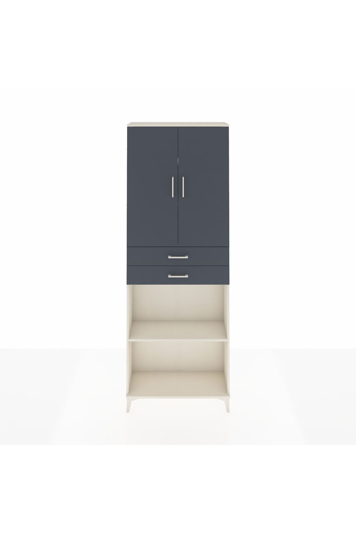 Arges Dolap 4 Raflı 2 Çekmeceli 2 Kapaklı 88x30x243 - S33M289V2A