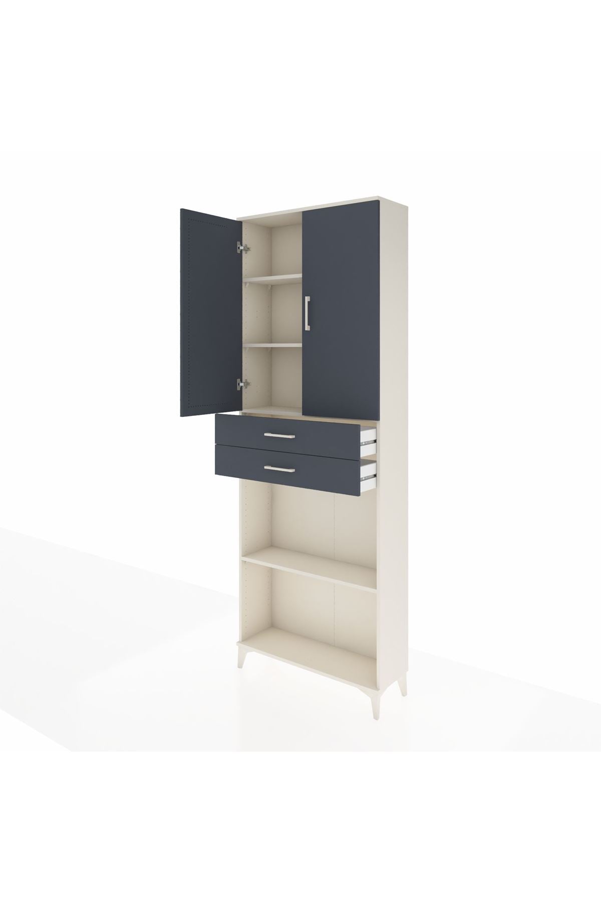 Arges Dolap 4 Raflı 2 Çekmeceli 2 Kapaklı 88x30x243 - S33M289V2A