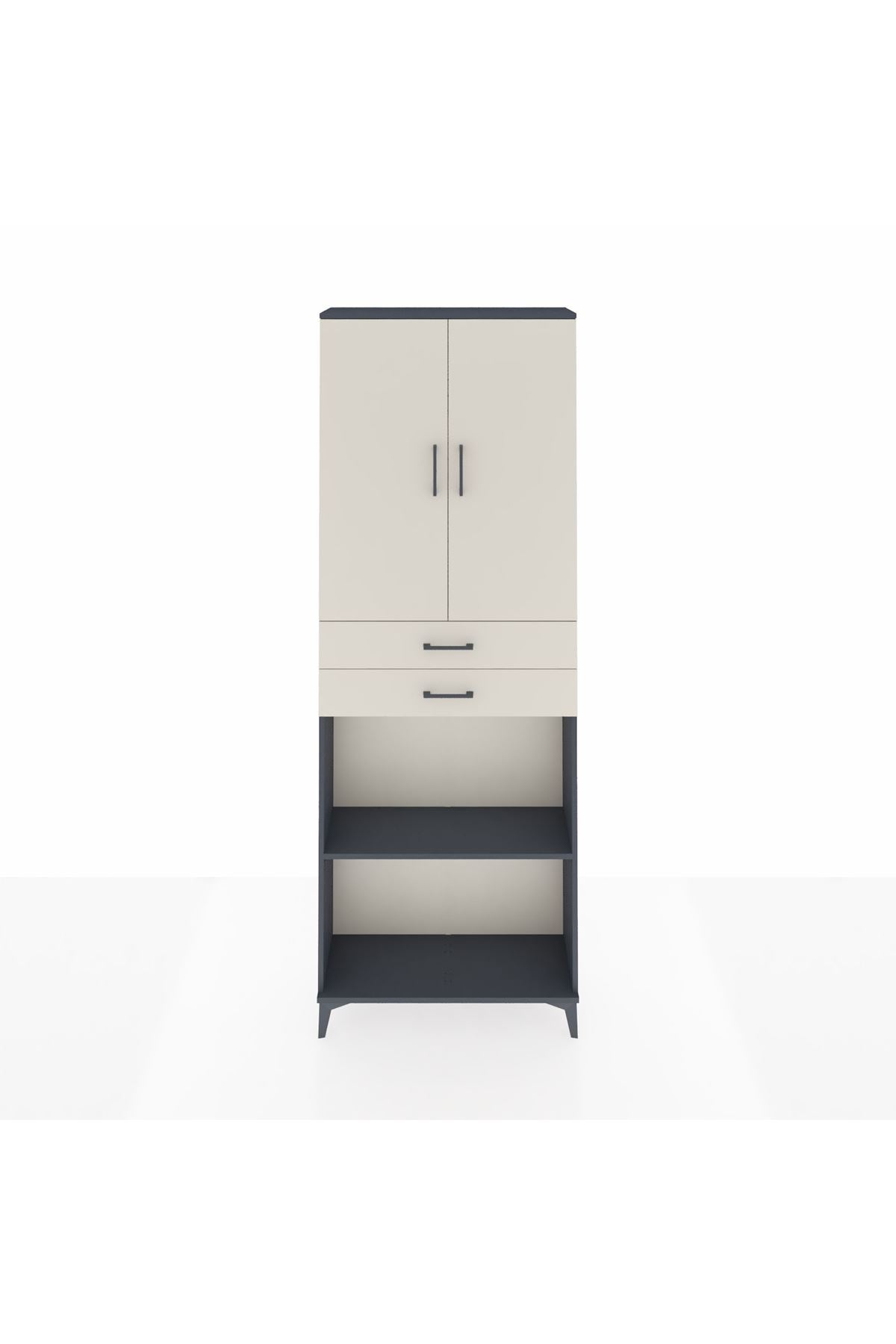 Arges Dolap 4 Raflı 2 Çekmeceli 2 Kapaklı 88x30x243 - S33M289V4A