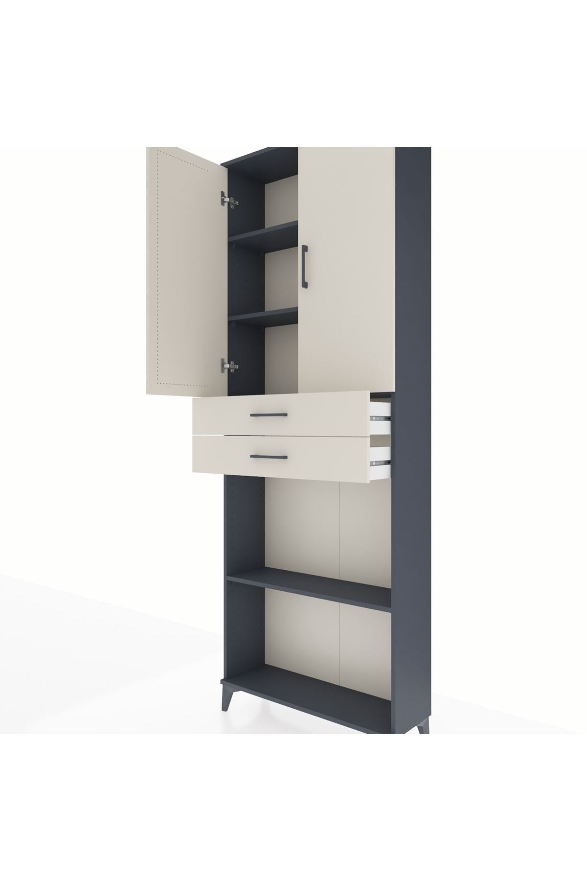 Arges Dolap 4 Raflı 2 Çekmeceli 2 Kapaklı 88x30x243 - S33M289V4A