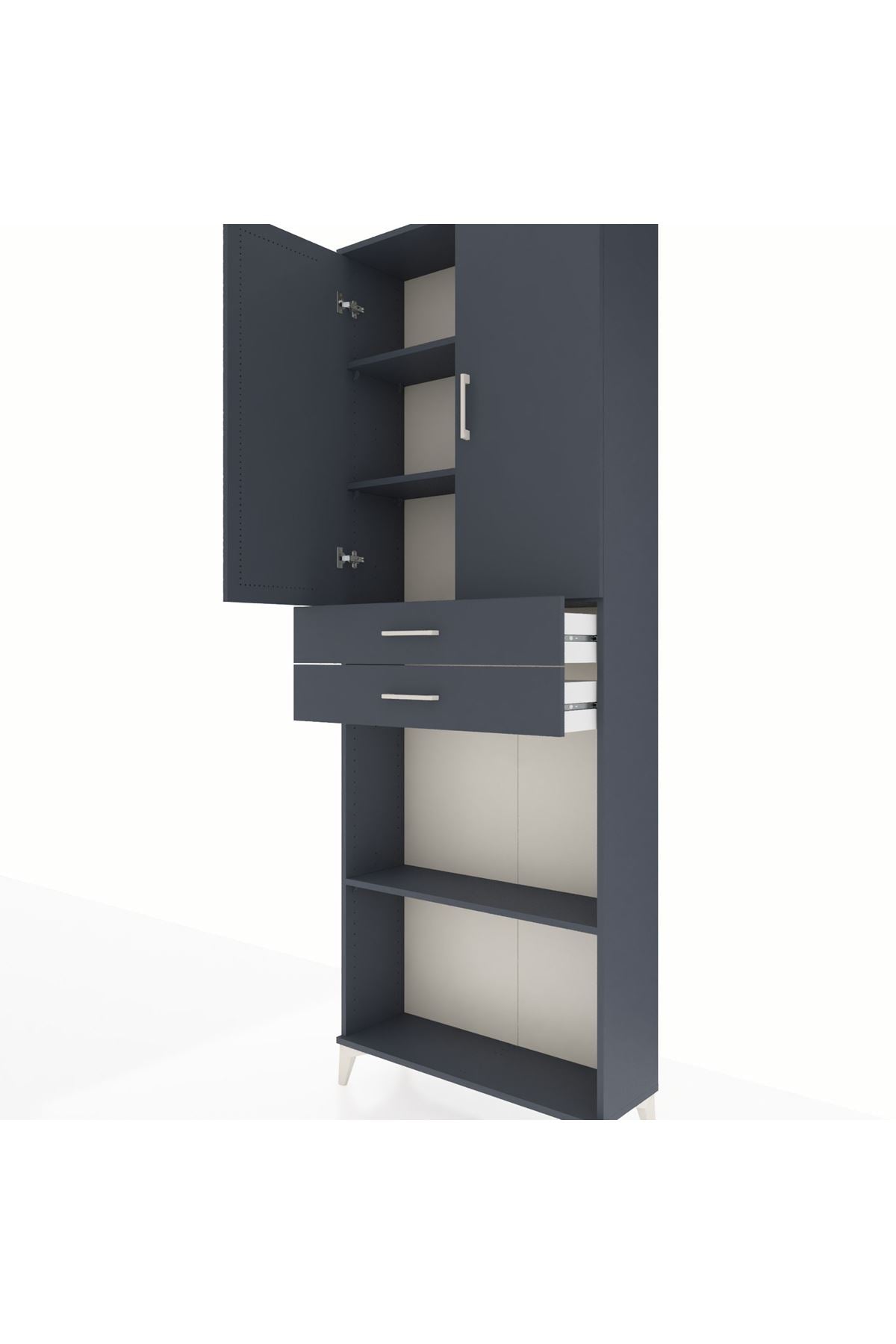 Arges Dolap 4 Raflı 2 Çekmeceli 2 Kapaklı 88x30x243 - S33M289V5A