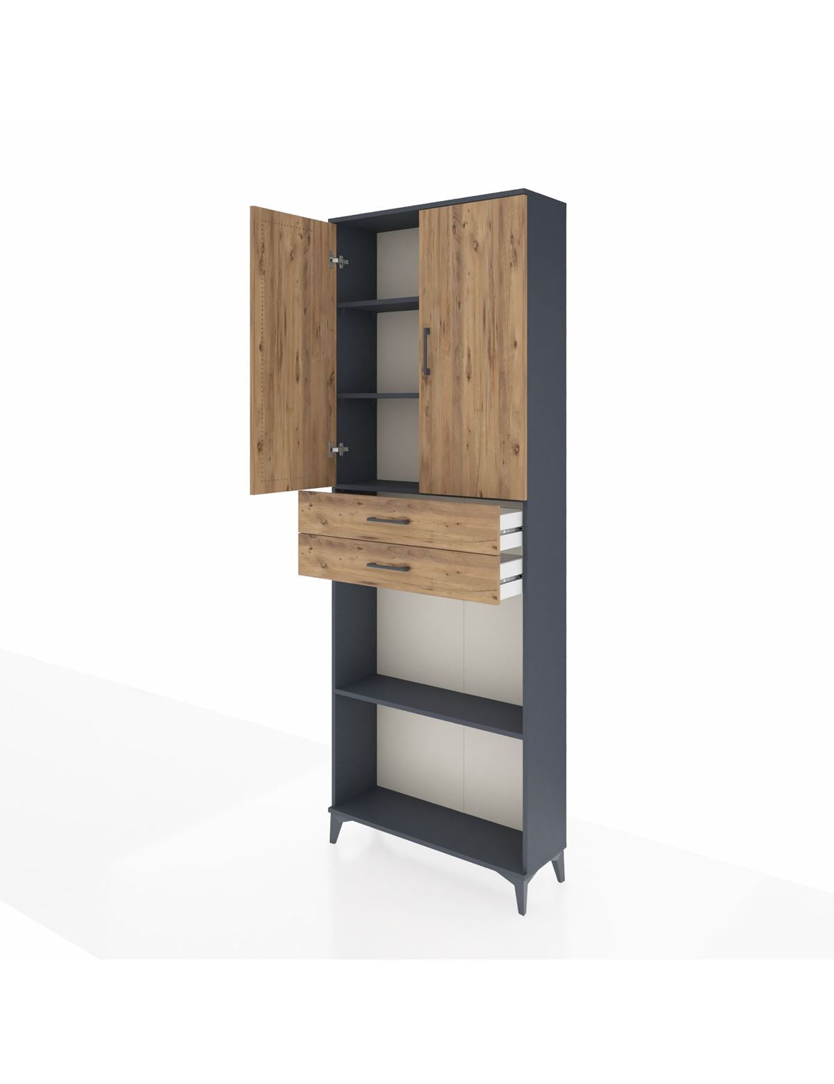 Arges Dolap 4 Raflı 2 Çekmeceli 2 Kapaklı 88x30x243 - S33M289V6A