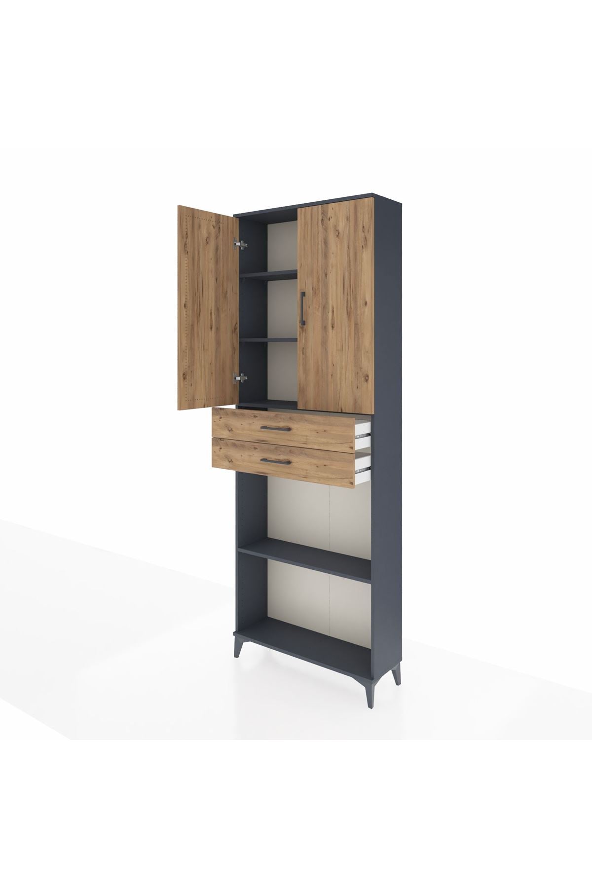 Arges Dolap 4 Raflı 2 Çekmeceli 2 Kapaklı 88x30x243 - S33M289V6A