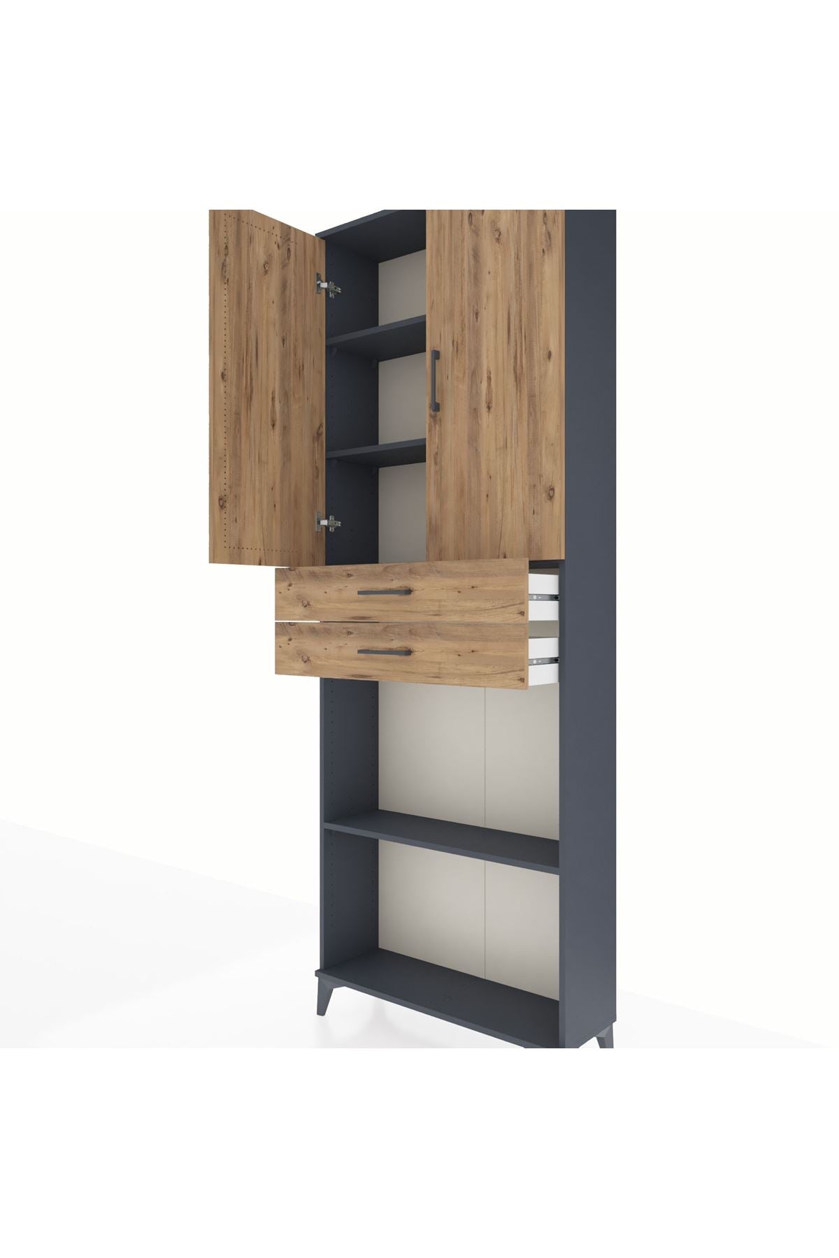 Arges Dolap 4 Raflı 2 Çekmeceli 2 Kapaklı 88x30x243 - S33M289V6A