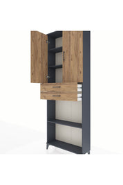 Arges Dolap 4 Raflı 2 Çekmeceli 2 Kapaklı 88x30x243 - S33M289V6A