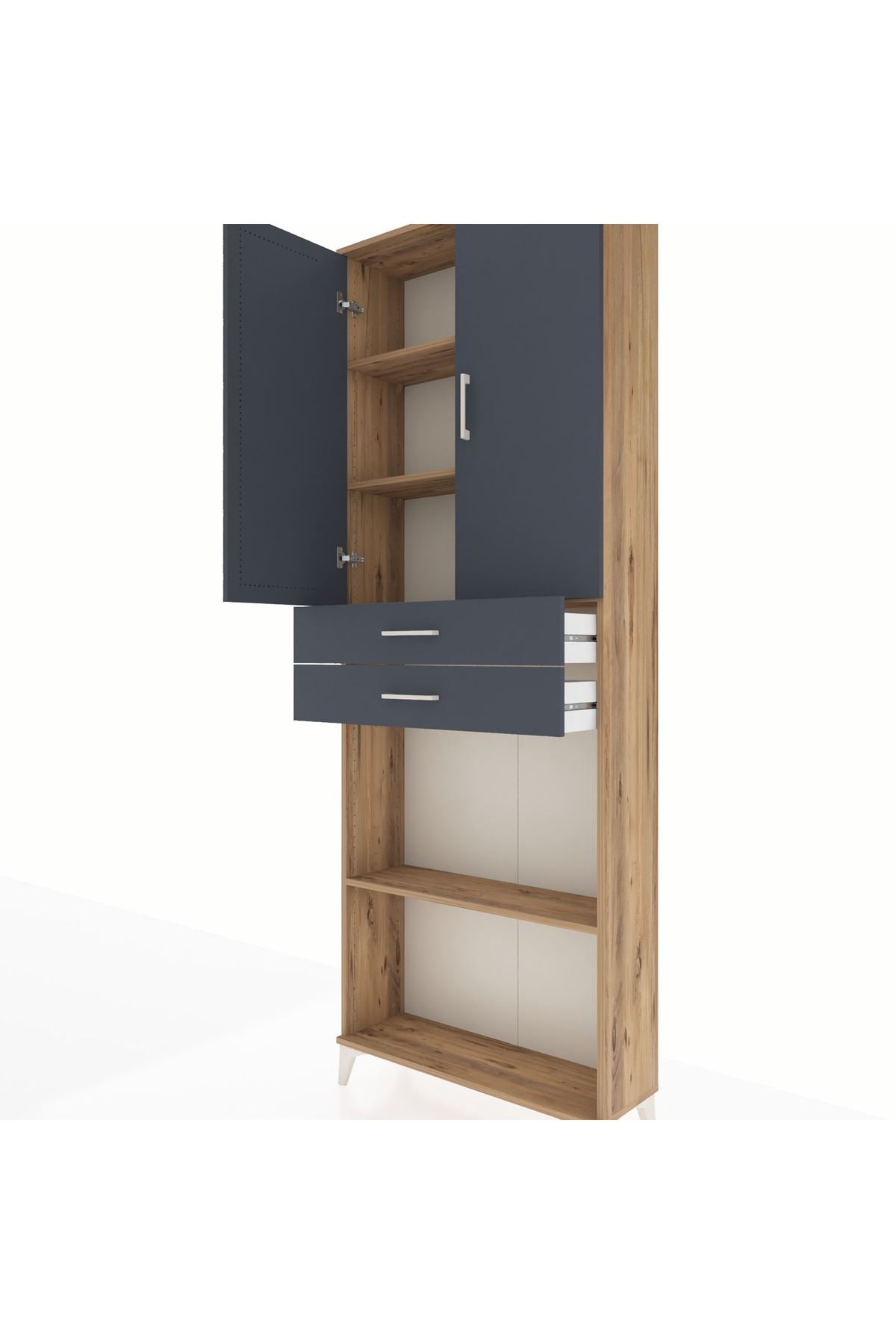 Arges Dolap 4 Raflı 2 Çekmeceli 2 Kapaklı 88x30x243 - S33M289V8A
