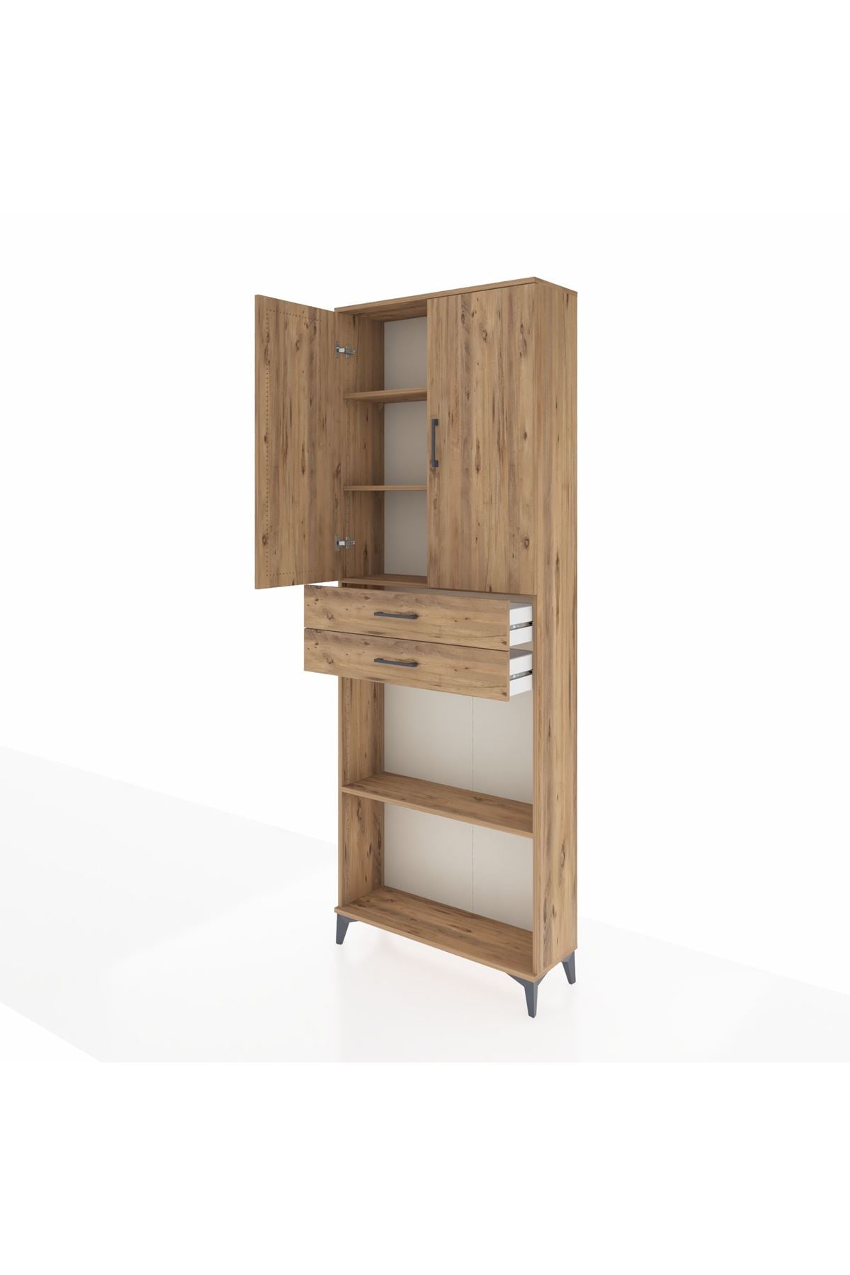 Arges Dolap 4 Raflı 2 Çekmeceli 2 Kapaklı 88x30x243 - S33M289V9A