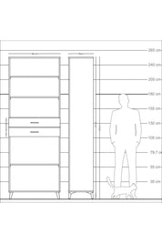 Arges Dolap 4 Raflı 2 Çekmeceli 88x30x243 - S33M290V5A