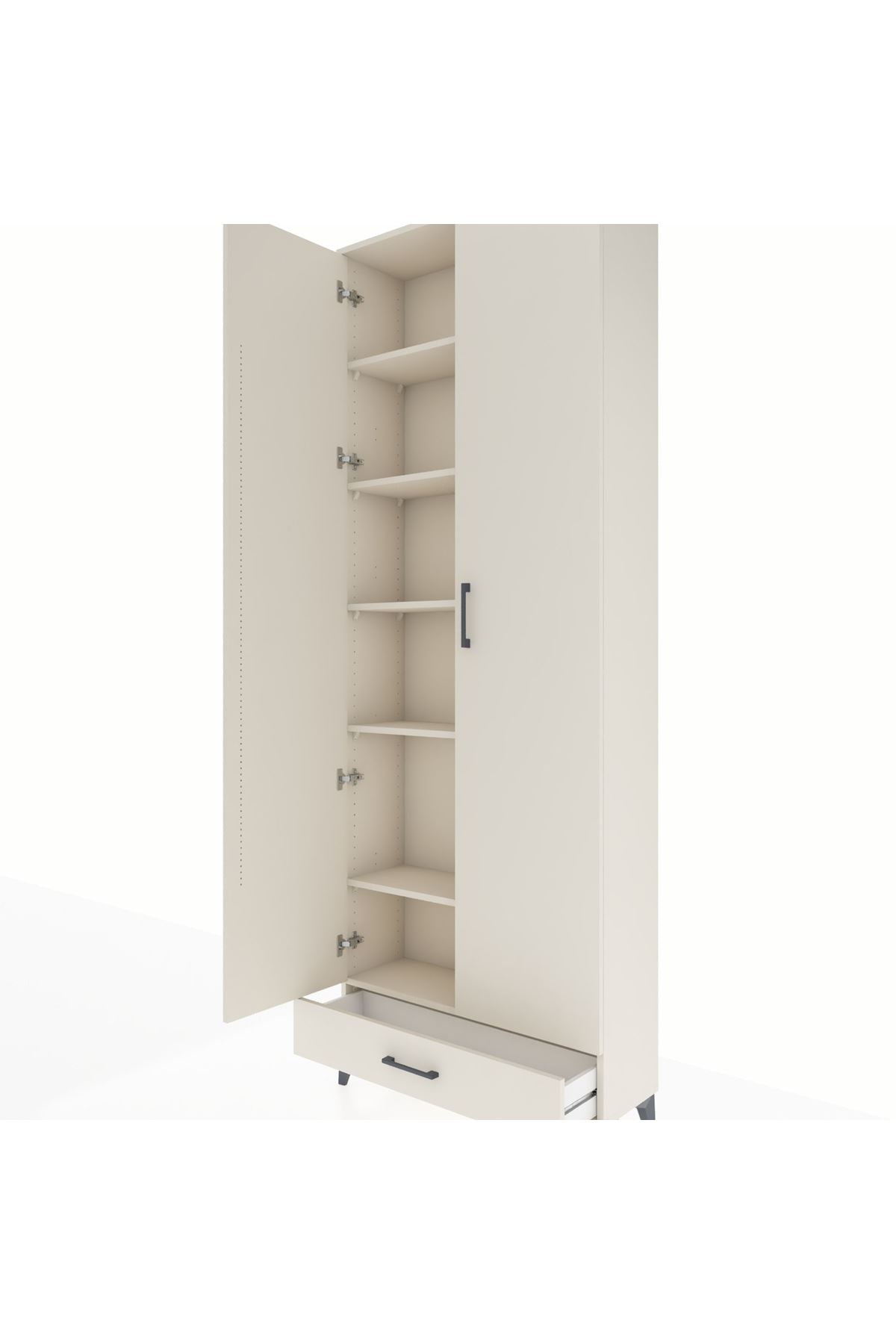 Arges Dolap 6 Raflı Tek Çekmeceli 2 Kapaklı 88x30x243 - S33M291V1A