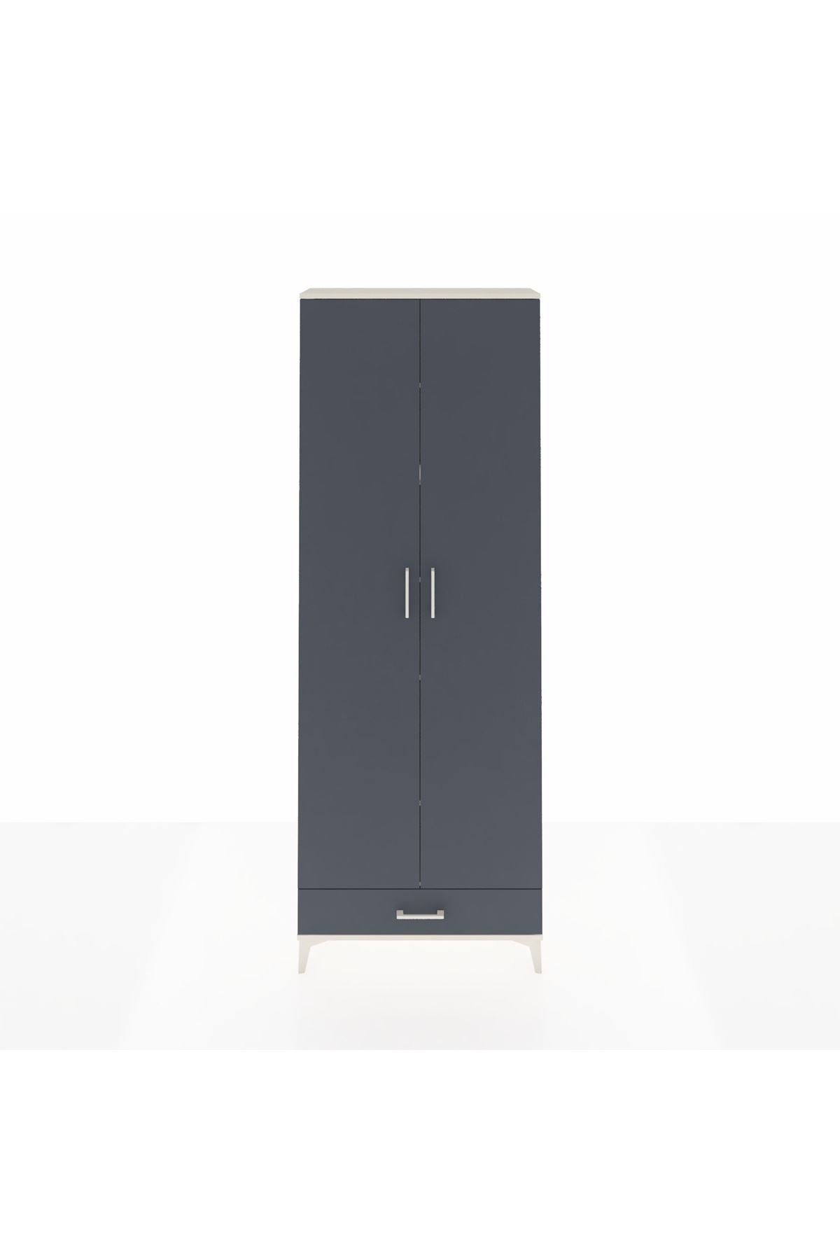 Arges Dolap 6 Raflı Tek Çekmeceli 2 Kapaklı 88x30x243 - S33M291V2A