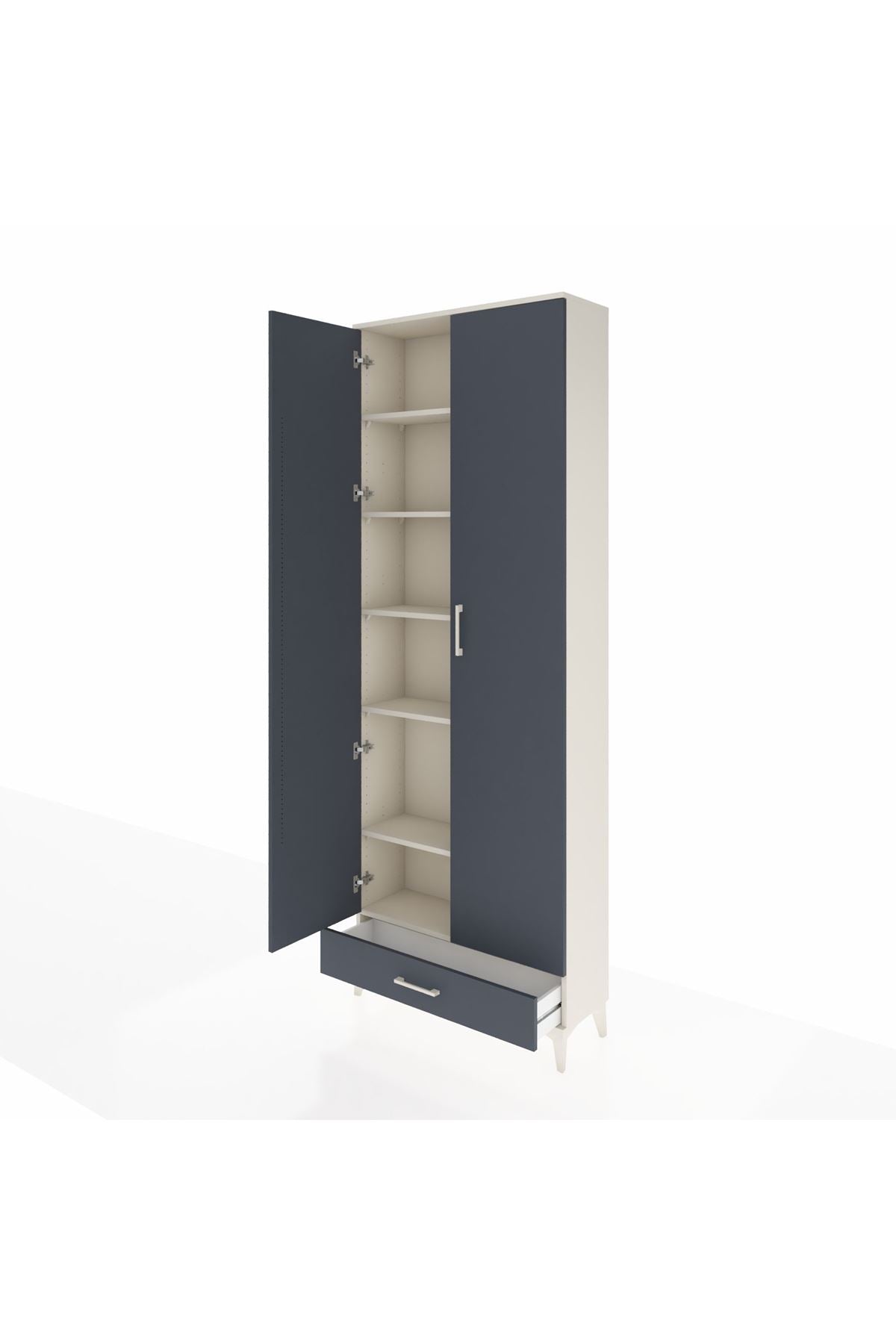 Arges Dolap 6 Raflı Tek Çekmeceli 2 Kapaklı 88x30x243 - S33M291V2A