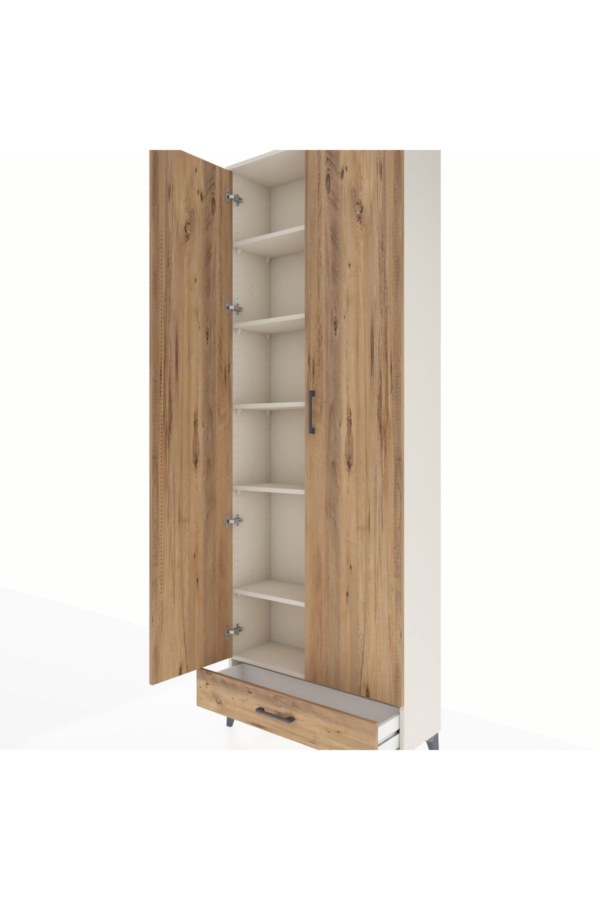 Arges Dolap 6 Raflı Tek Çekmeceli 2 Kapaklı 88x30x243 - S33M291V3A