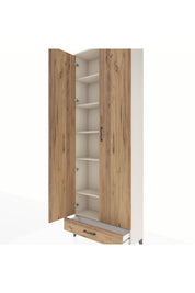 Arges Dolap 6 Raflı Tek Çekmeceli 2 Kapaklı 88x30x243 - S33M291V3A